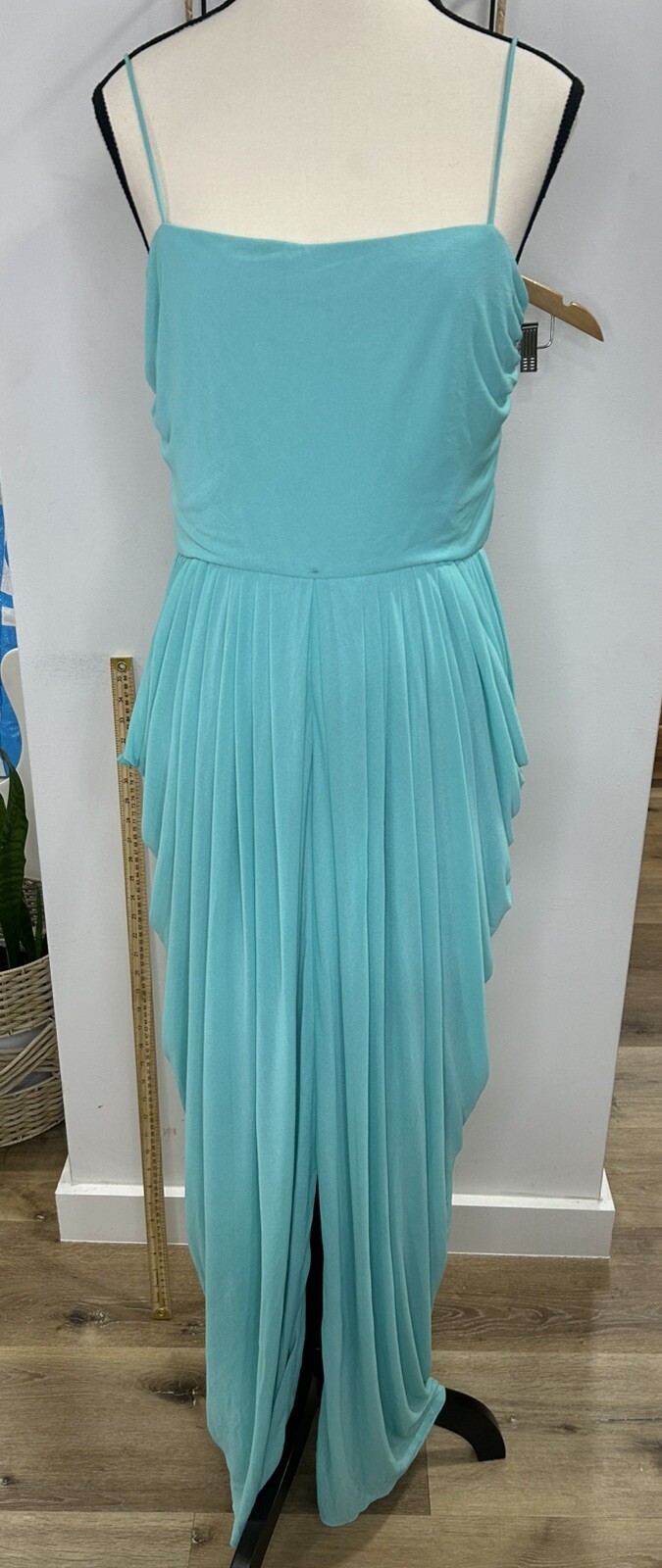 VTG Lee Jordan New York Aqua Blue Dress Size 10 Strapless