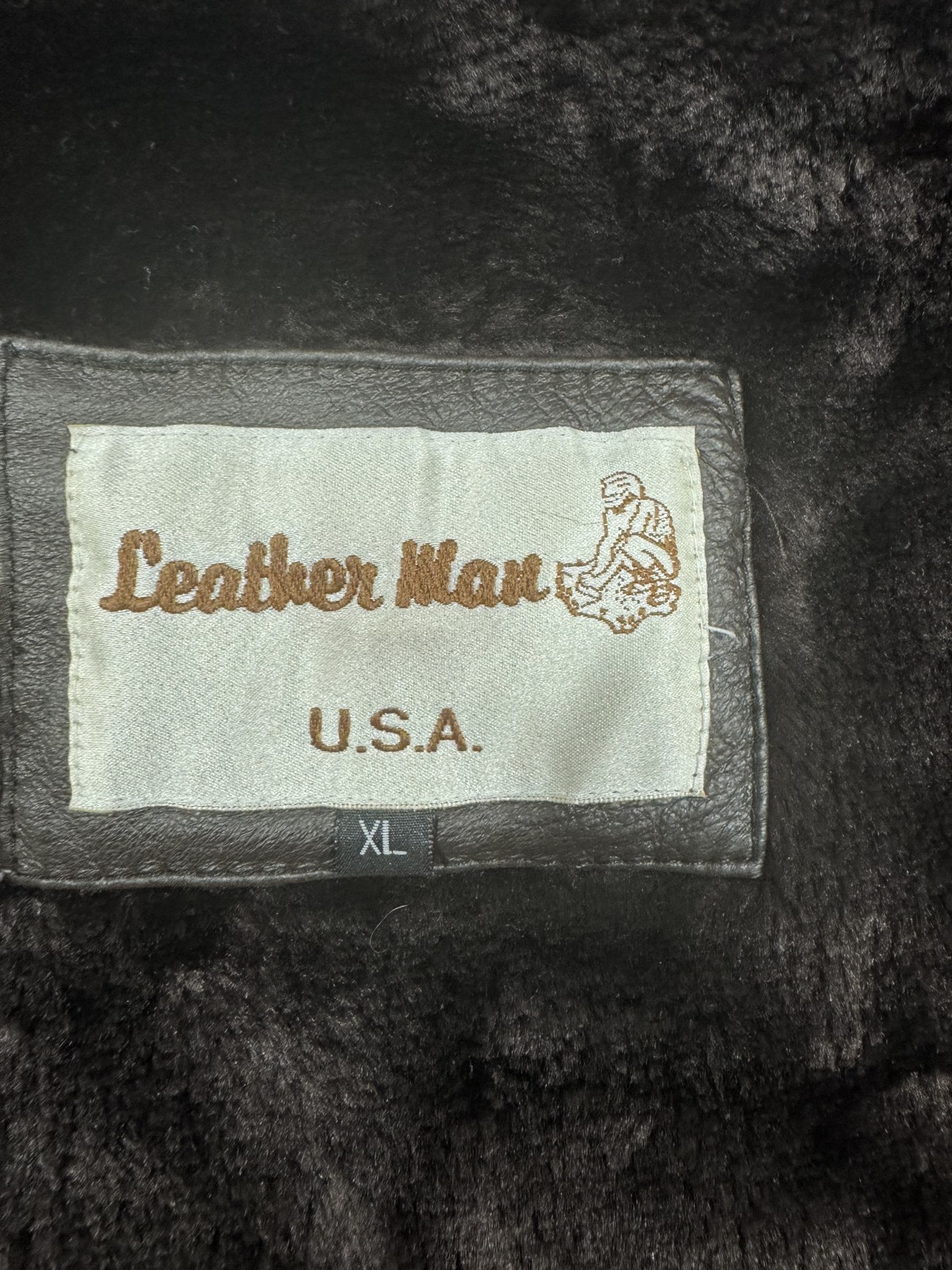 Vintage Leather Man USA Faux Fur Vest XL Dark Brown Plush