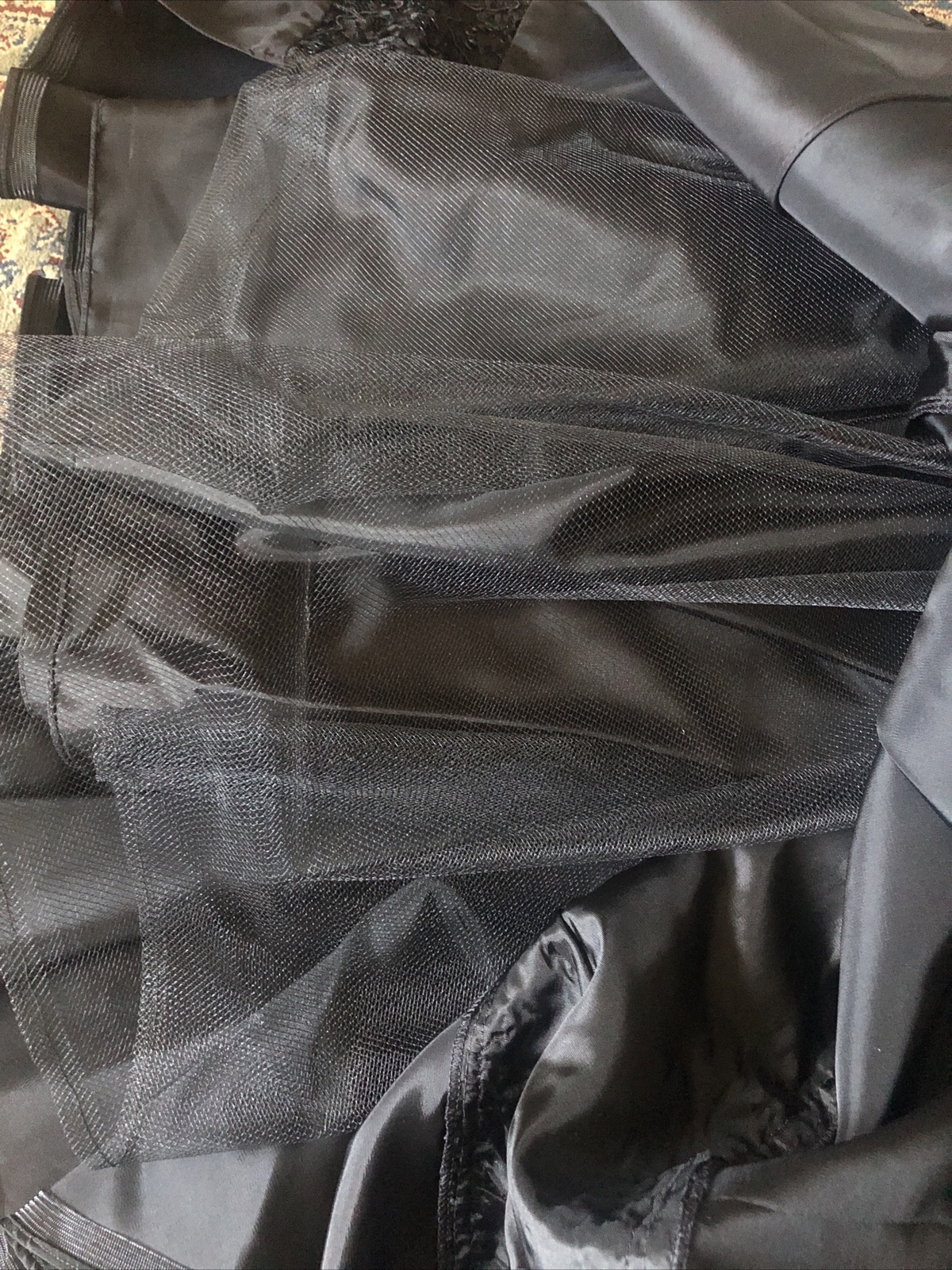 Elegant 1980’s Black Sequin & Ribbon Strapless Dress, XS/S