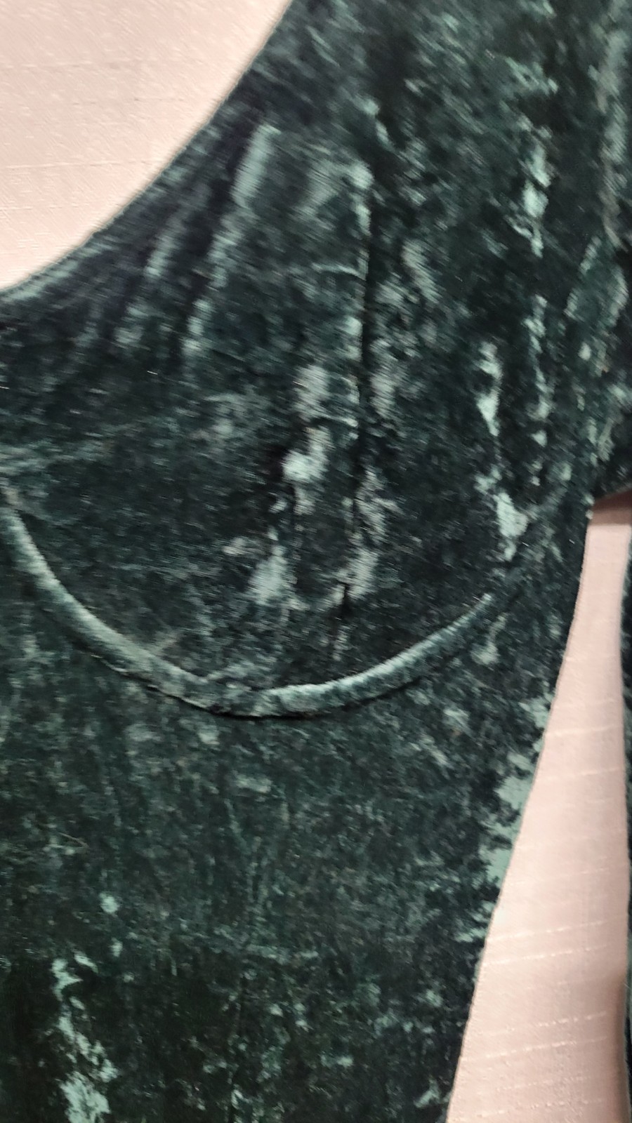 Vintage 90s Green Crushed Velvet Long Sleeve Knee Length Goth Punk Dress MadeUSA
