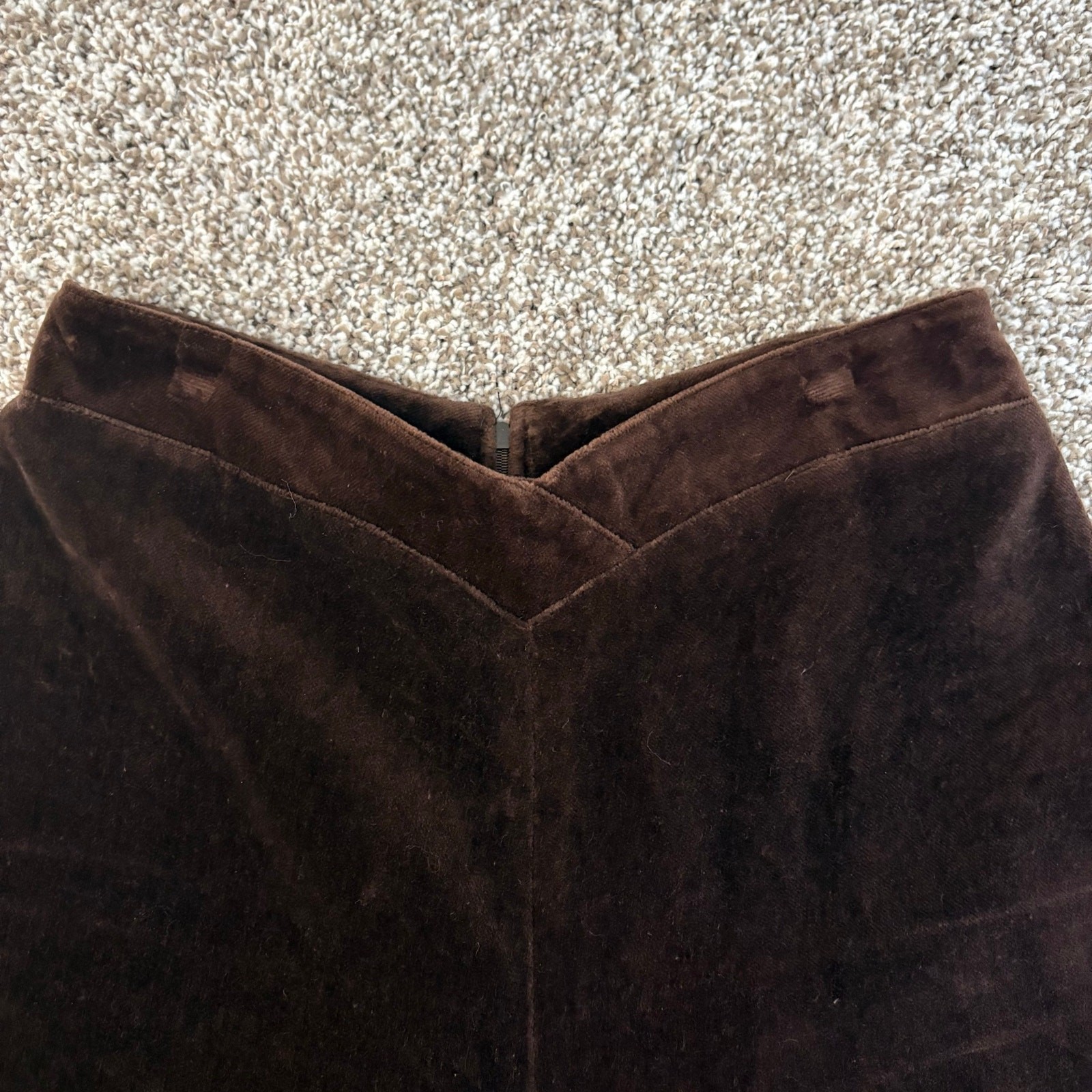 Vintage 70s Rosner Cotton Velvet Wide Leg Slacks West German High Rise Brown 8