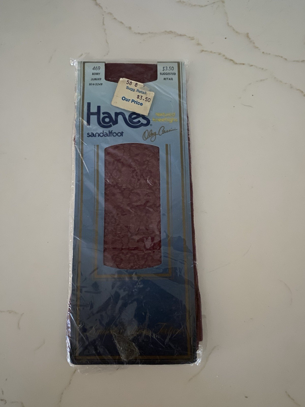 Vtg Hanes Lace Textured Knee Highs Berry Jubilee One Size