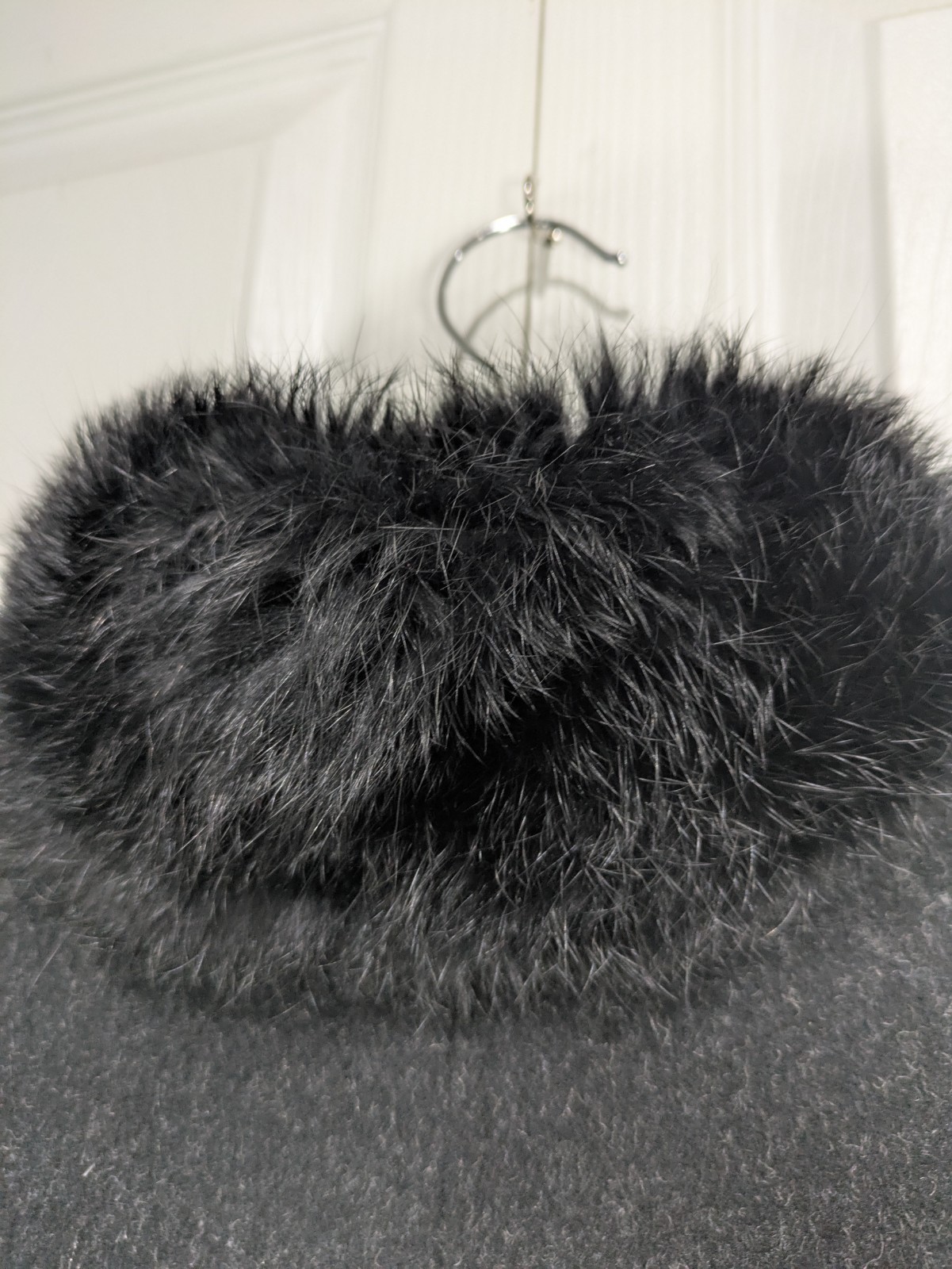 Vintage 1980s Donnybrook Wool Coat With Rabbit Trim – Heathered Charcoal Size 8P