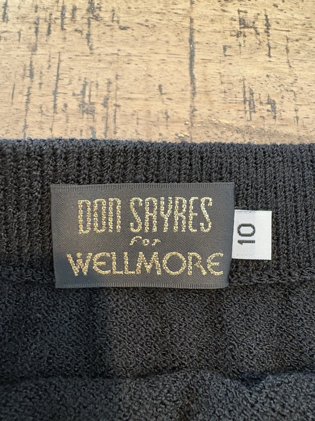 Vintage DON SAYRES FOR WELLMORE Black Wool Rayon Knit Long Skirt Sz 10 USA