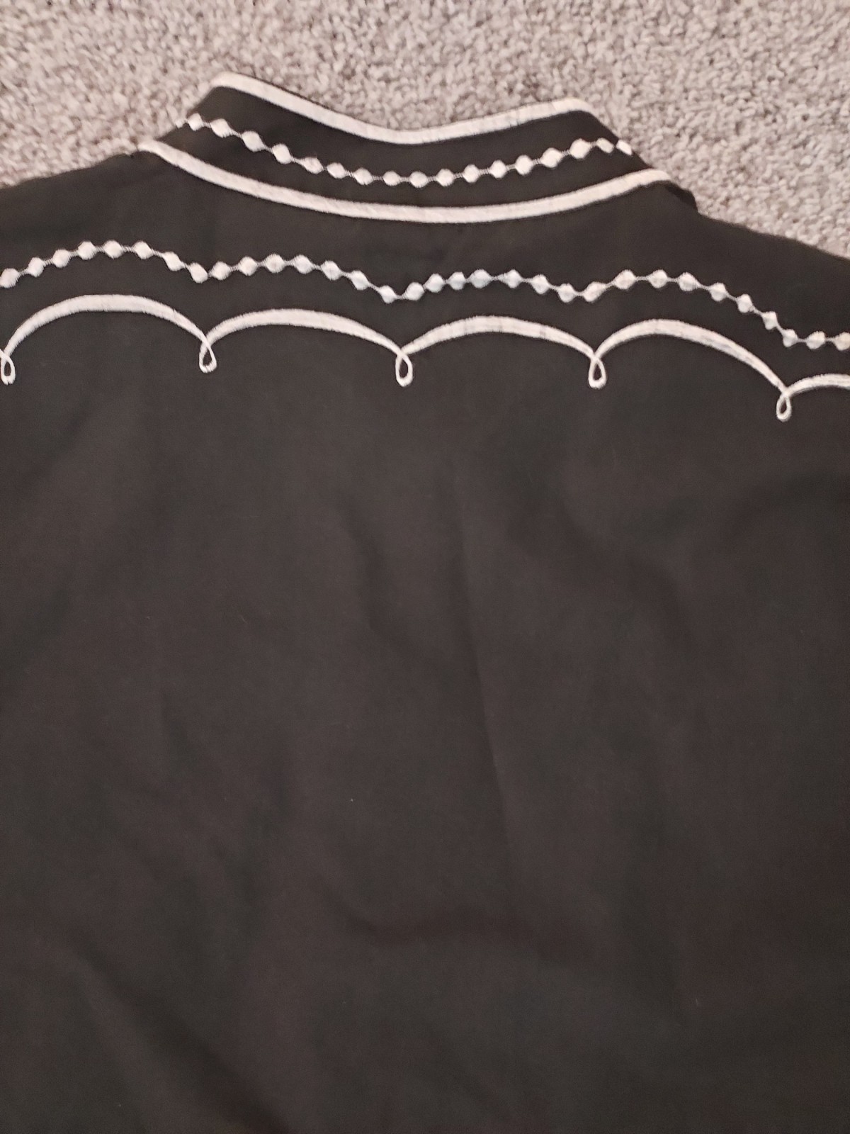 Vtg Caro Of Honolulu Black White Embroidered Top Blouse Boho Rockabilly Size 14