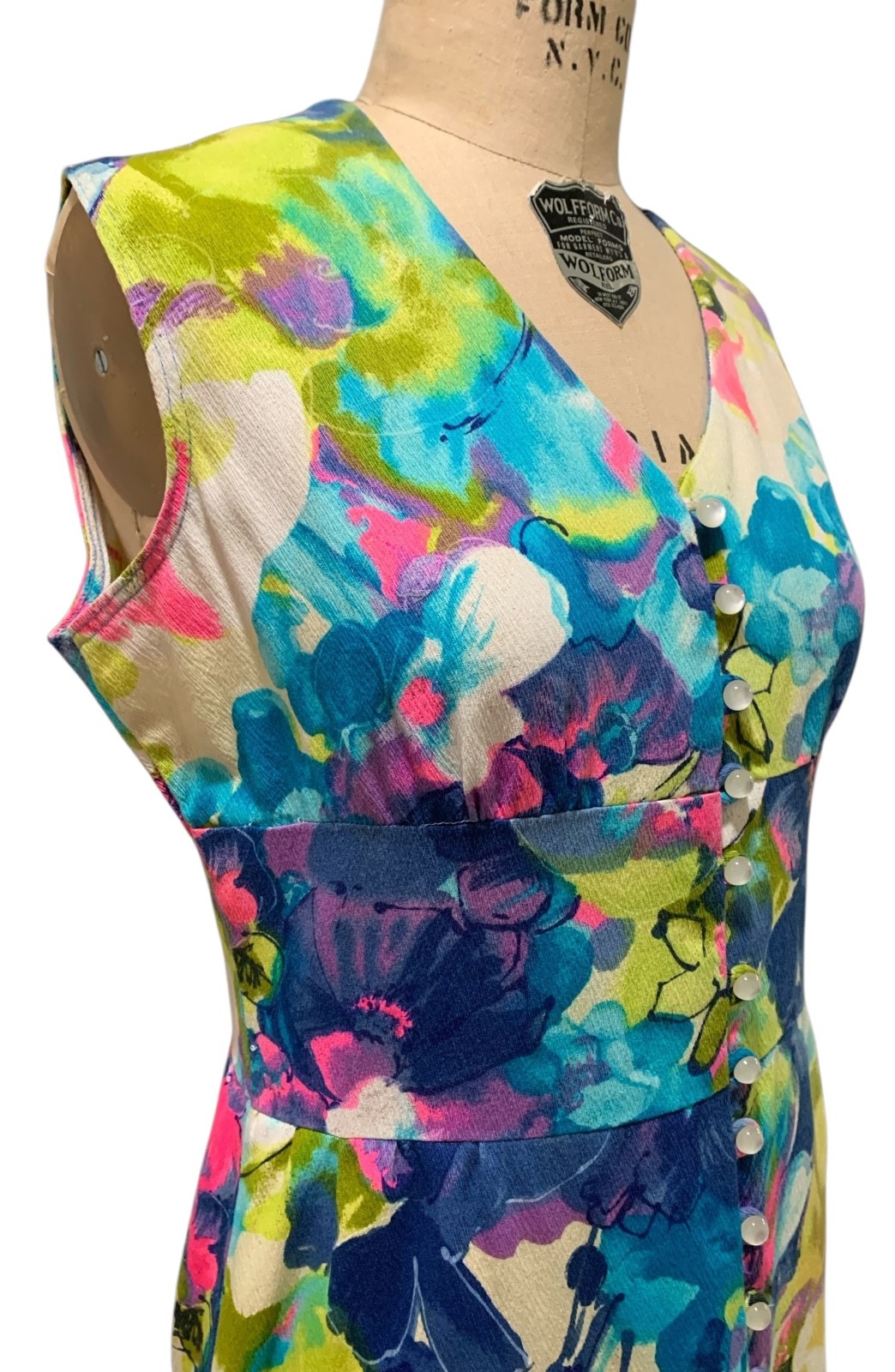 LIBERTY CIRCLE Vintage 60s Women’s Sleeveless Hawaiian Print Maxi Dress – Sz M