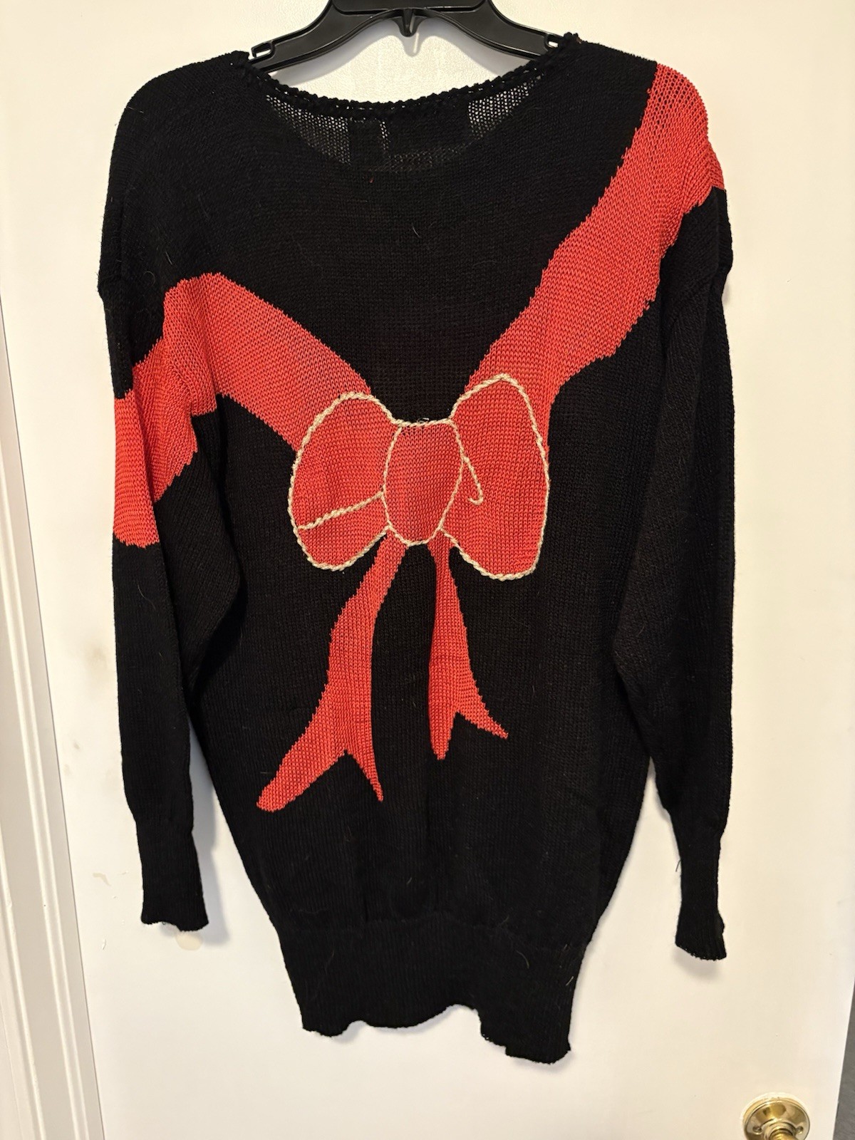 Vtg Maurada Flapper Girl Embellished Pearl Oversize Sweater Size L