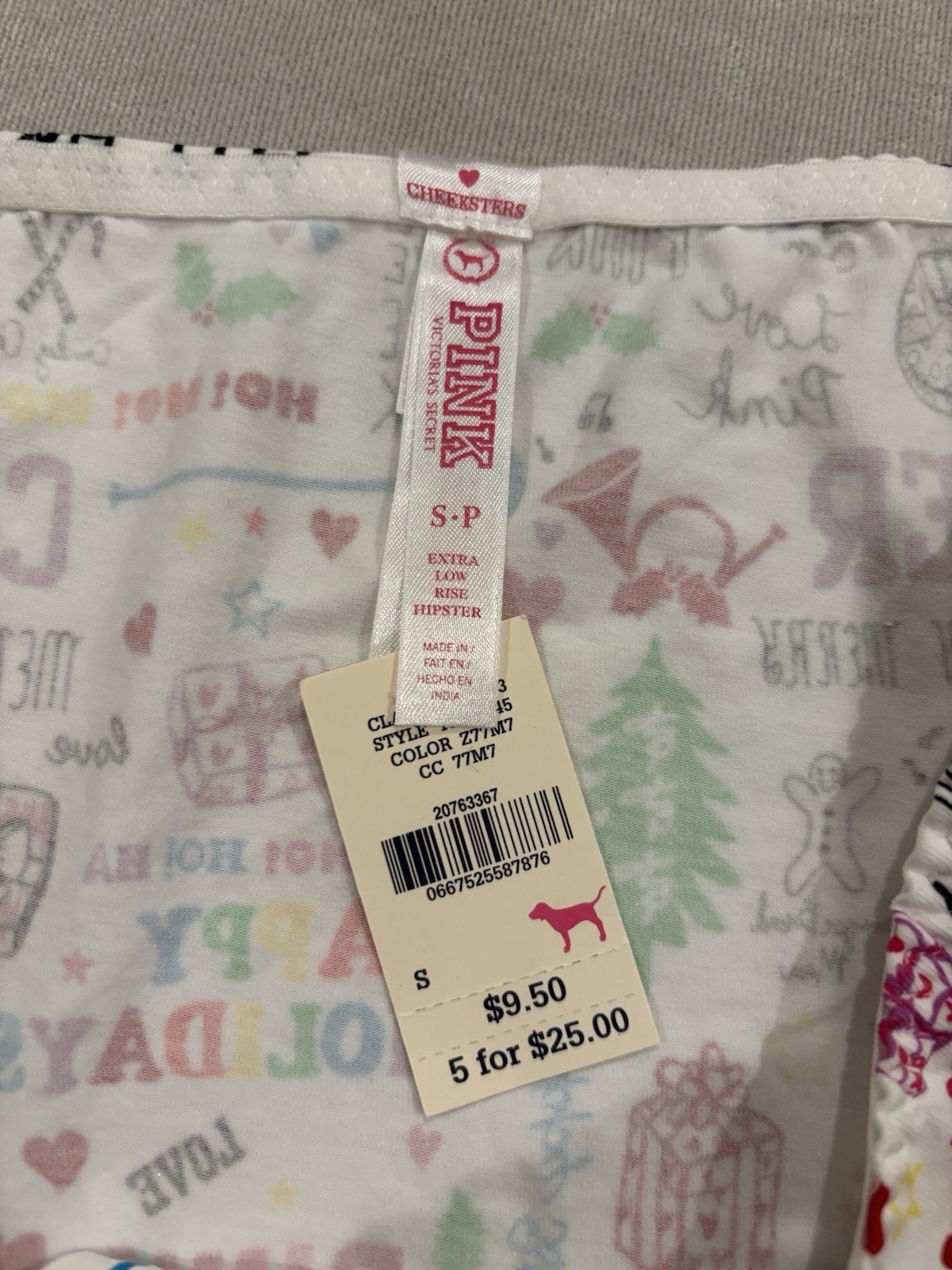 NWT Victoria’s Secret PINK Extra Low Rise Hipster Panties Sz S VTG Y2K RARE