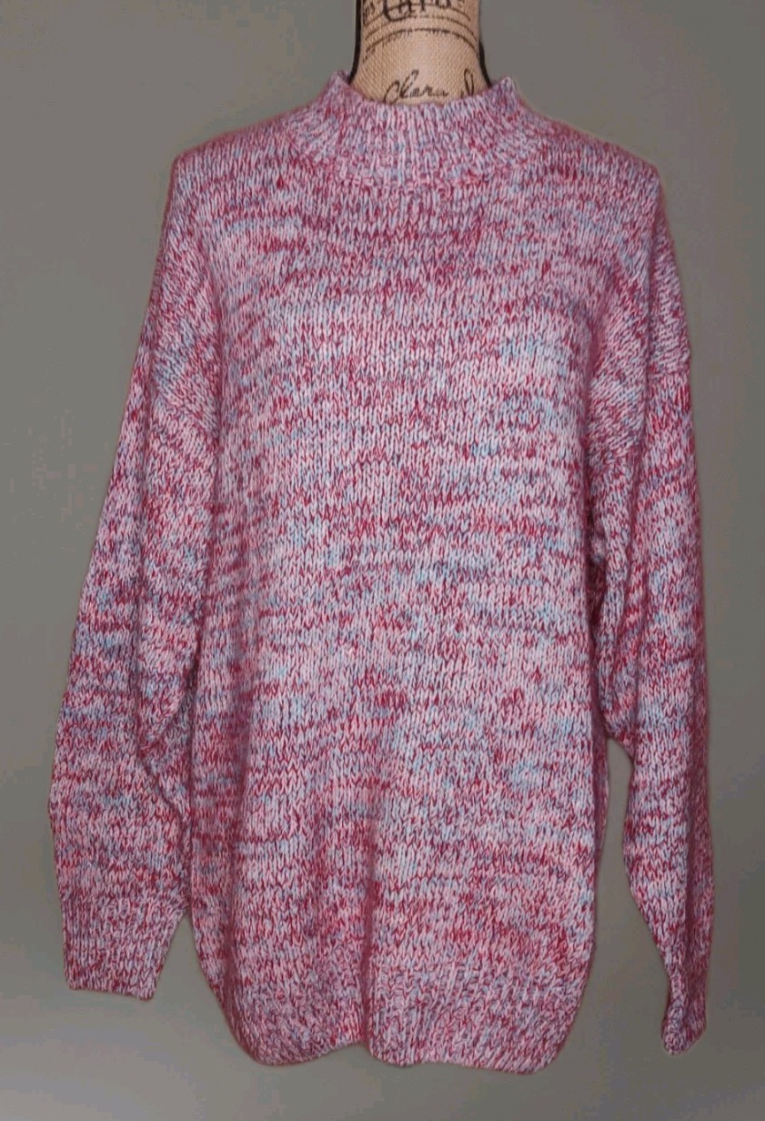 Vintage Majestic Intl – Soft Silk/Angora Blend Herringbone Knit Sweater – Size L