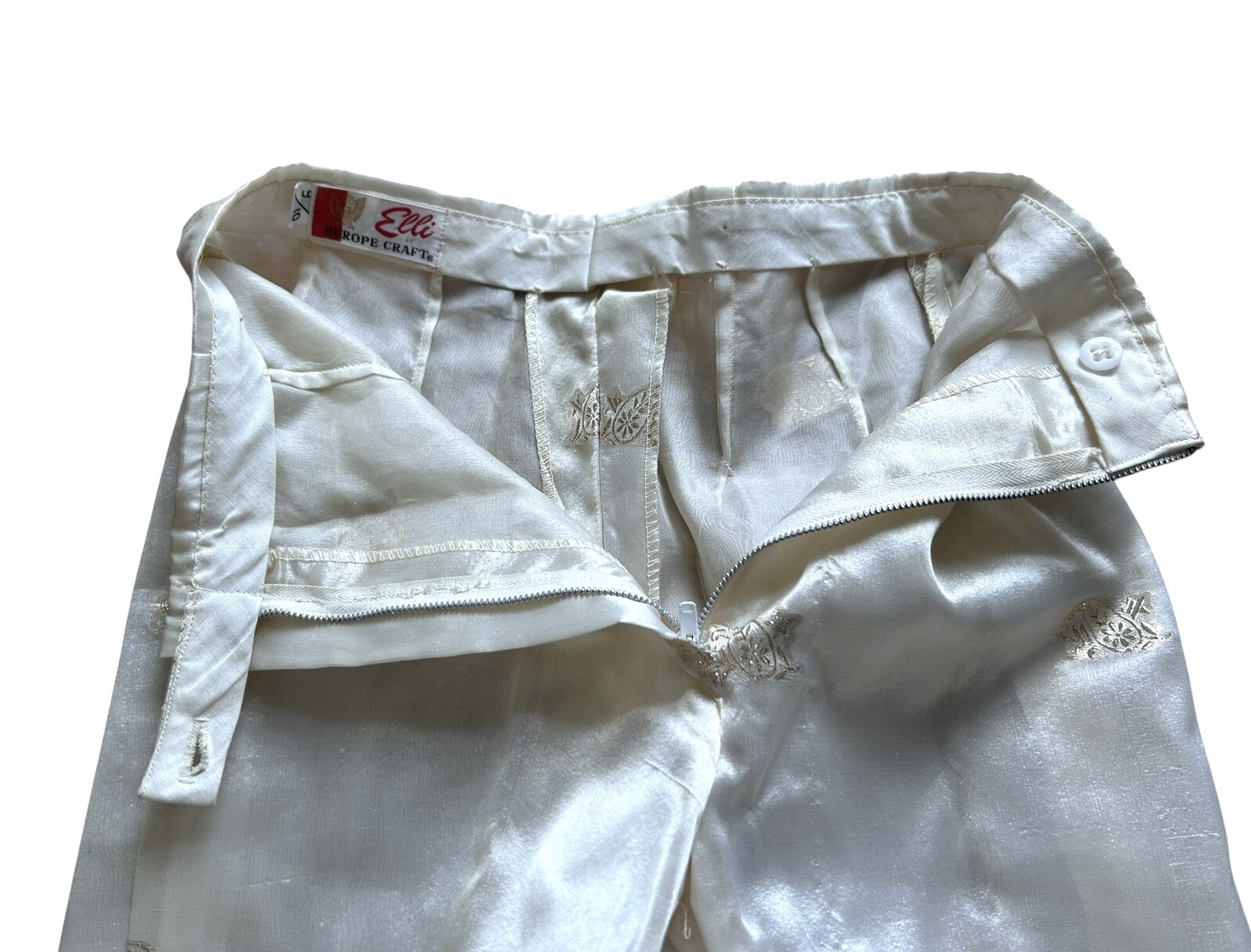 Vtg 60s Metallic Gold Brocade Tunic & Pants Outfit Set ELLI Europe Craft
