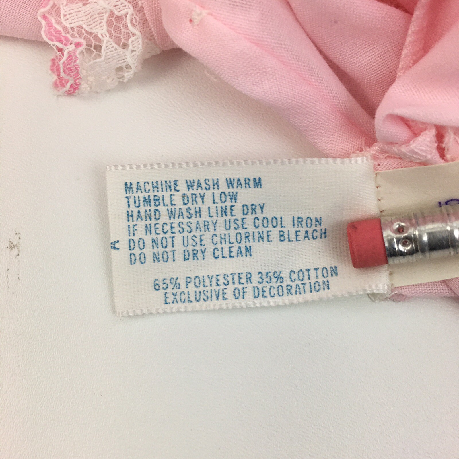 Vintage Katz Never Press Pink Womens Long Gown Nightgown Large L Size 38 #5388