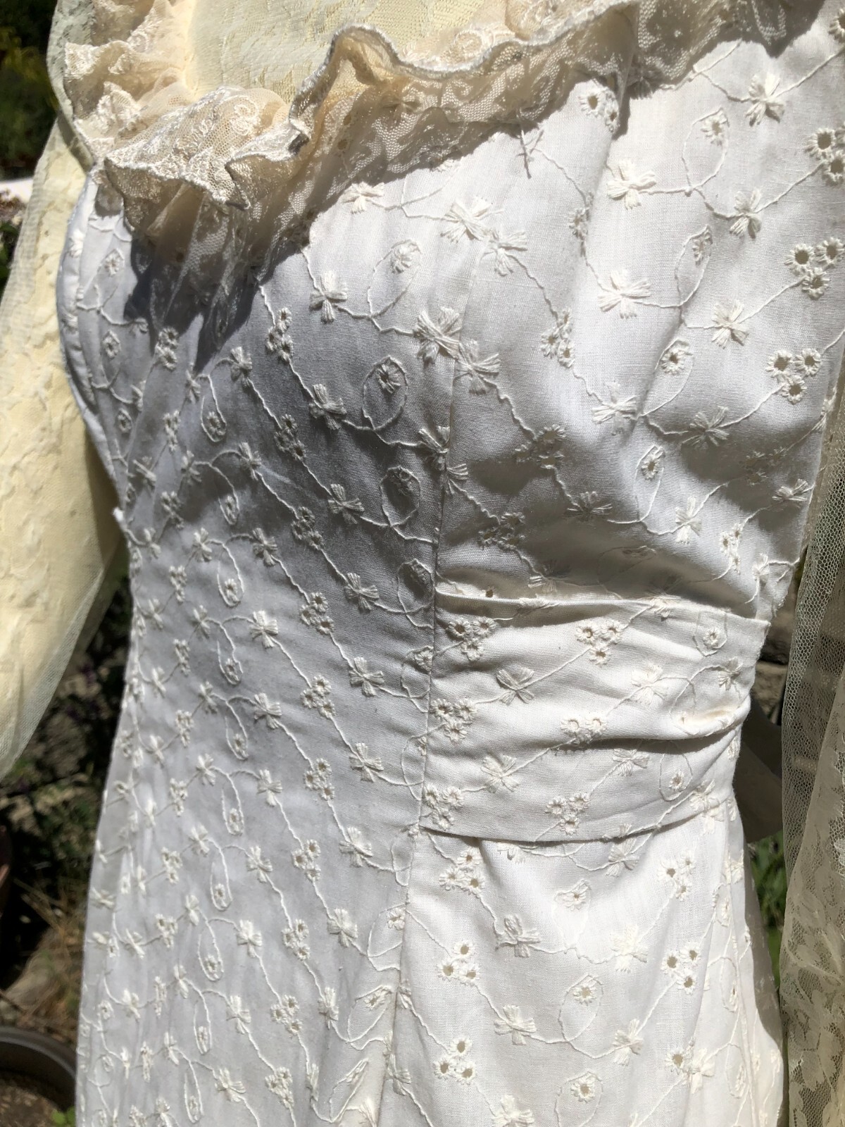 VTG Susan Lane Country Elegance Cottagecore Prairie Lace Wedding Dress sz 10