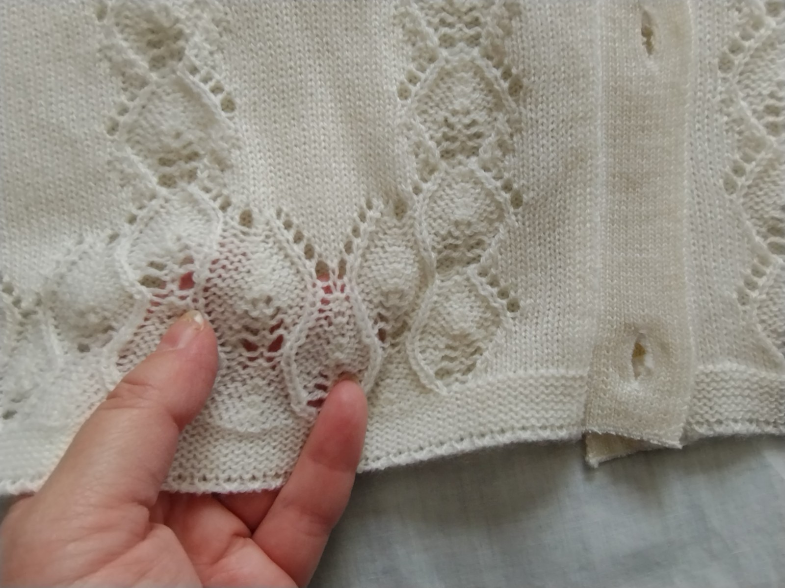 (Vtg) ONLY NECESSITIES Creamy White Long Sleeve BUTTON Up CARDIGAN Sweater Sz 1X