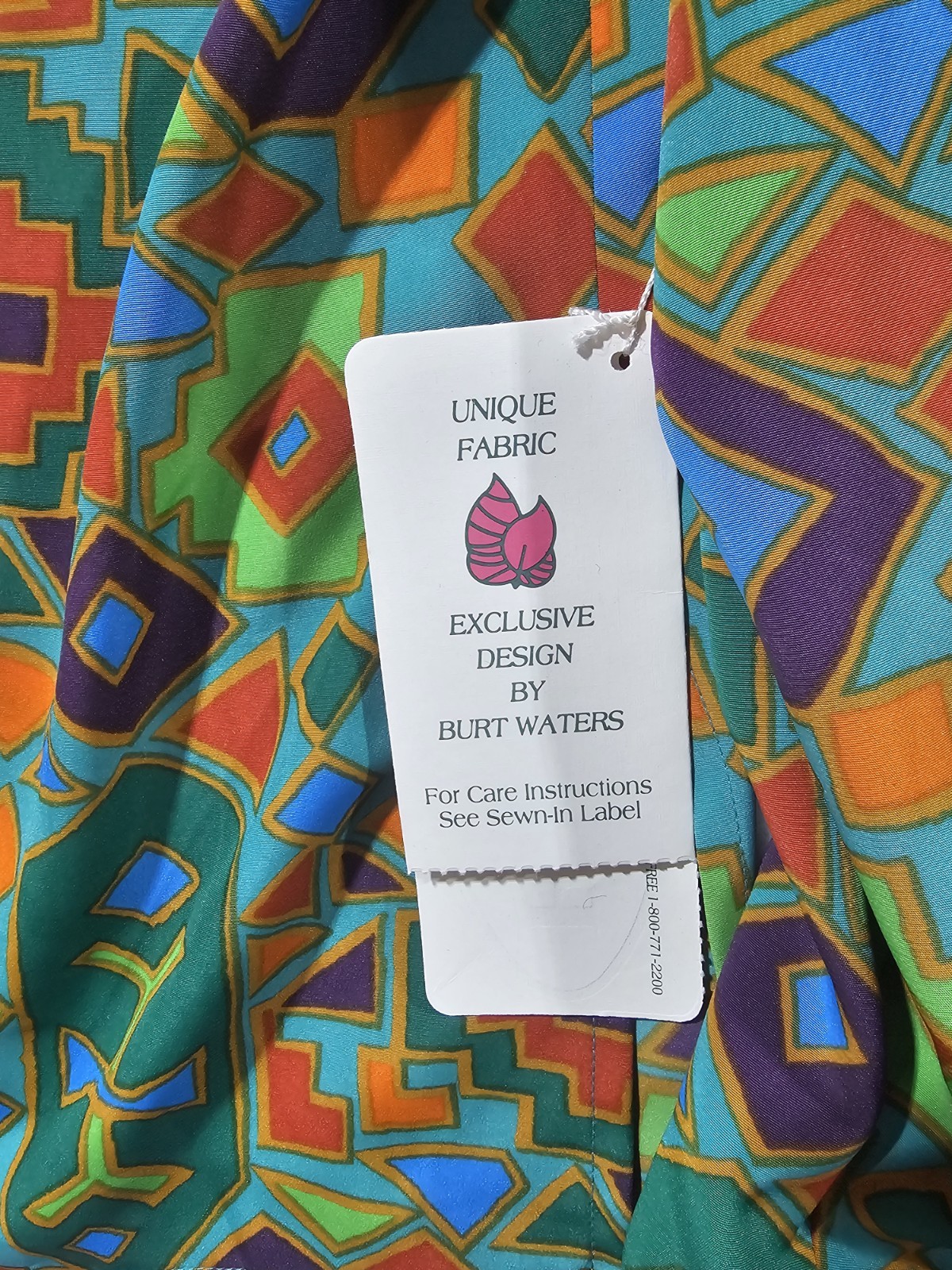Retro 90s Geometric Print Set Deadstock NWT Art Eclectic Grandma Blazer Skirt M