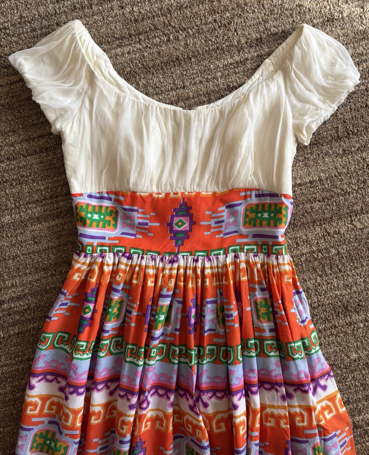 Vintage 1960’s/70’s Geometric Maxi Dress Small