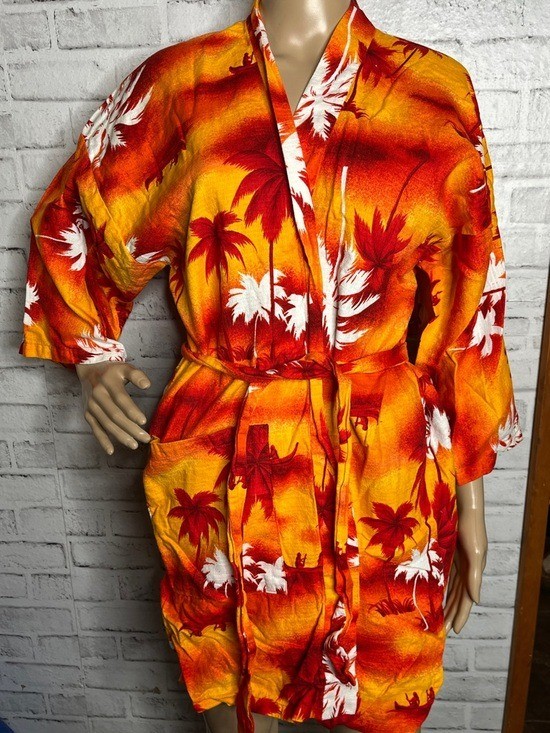 Vintage Hawaiian Hookano kimono short robe s or m
