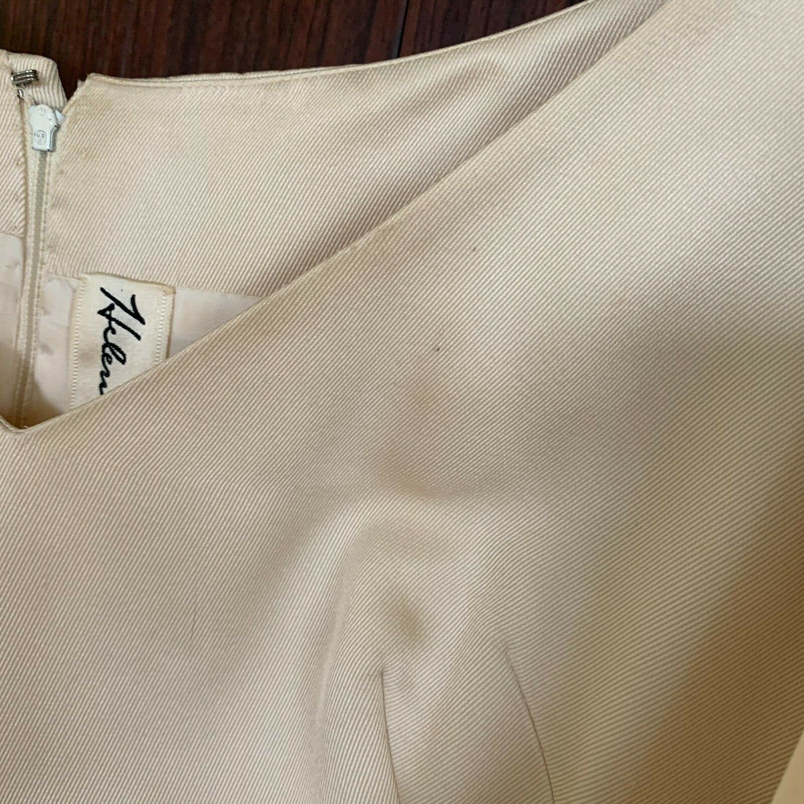 Vintage HELEN ROSE 2 Piece Formal Dress & Jacket Beaded Jeweled Cream Color Sz M