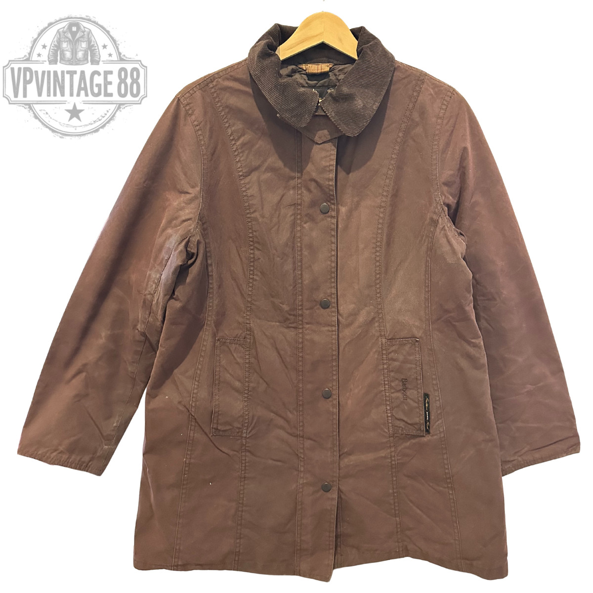 Vintage Barbour Belsay Coat Waxed Jacket Brown Heritage Made in England