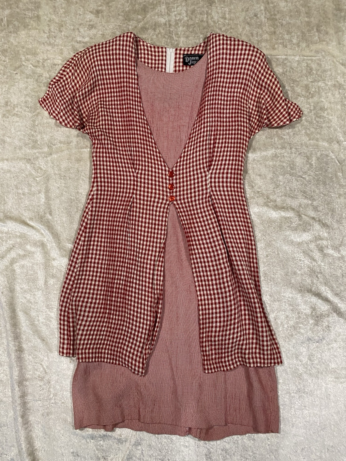 Vintage 90s Red Checkered Gingham Sundress Grunge