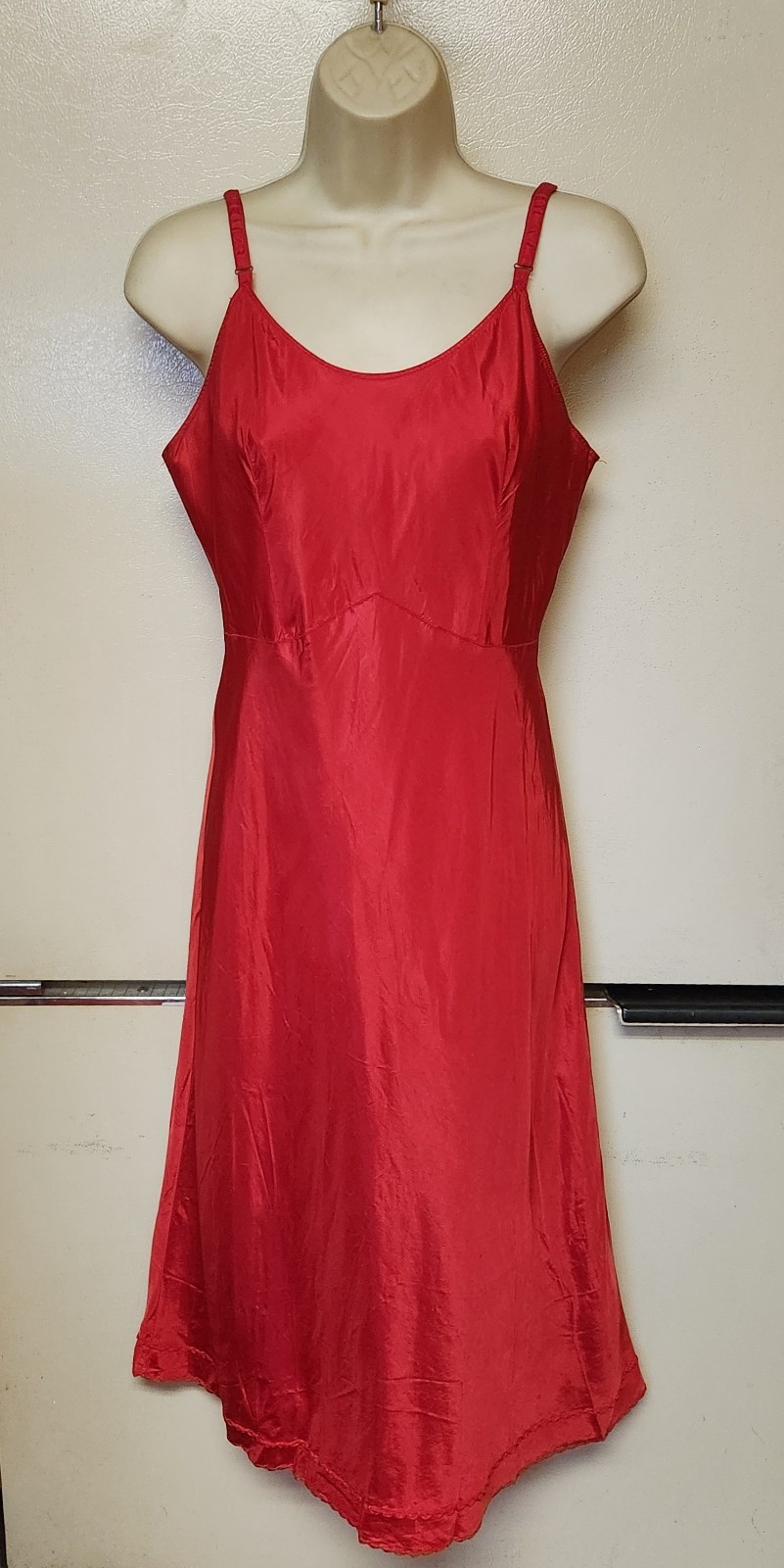Snip-it Slip Vintage Red 1940’s Slip Dress Size 36
