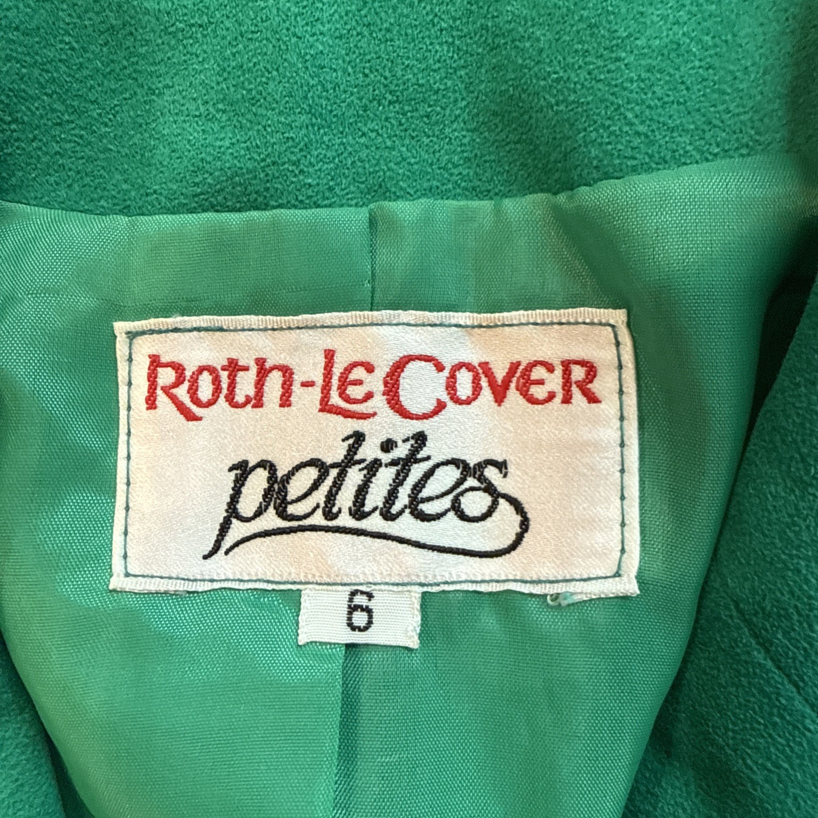 Vintage Roth LeCover Ultrasuede Skirt Suit Green Petite 6 Union Made USA