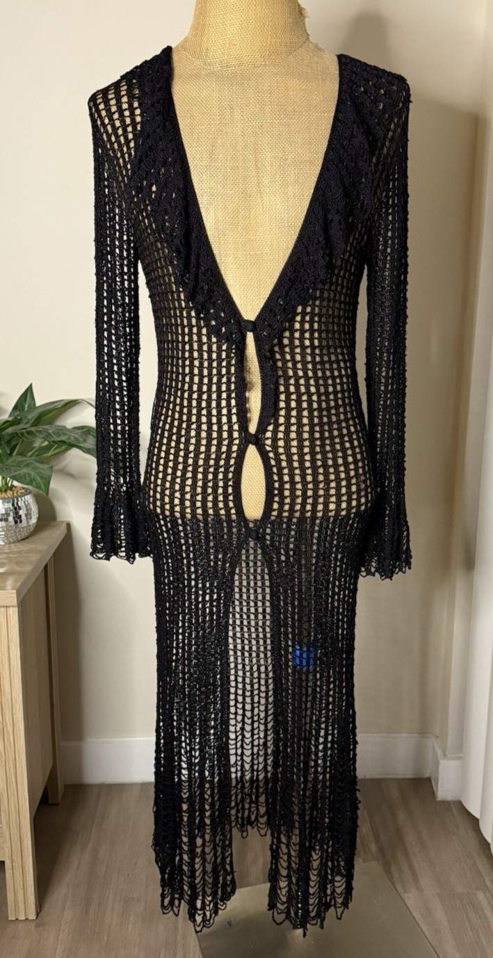 VTG BOB MACKIE BOUTIQUE Women’s Dress MESH See Through Knitted Size 10 (NO SIZE)
