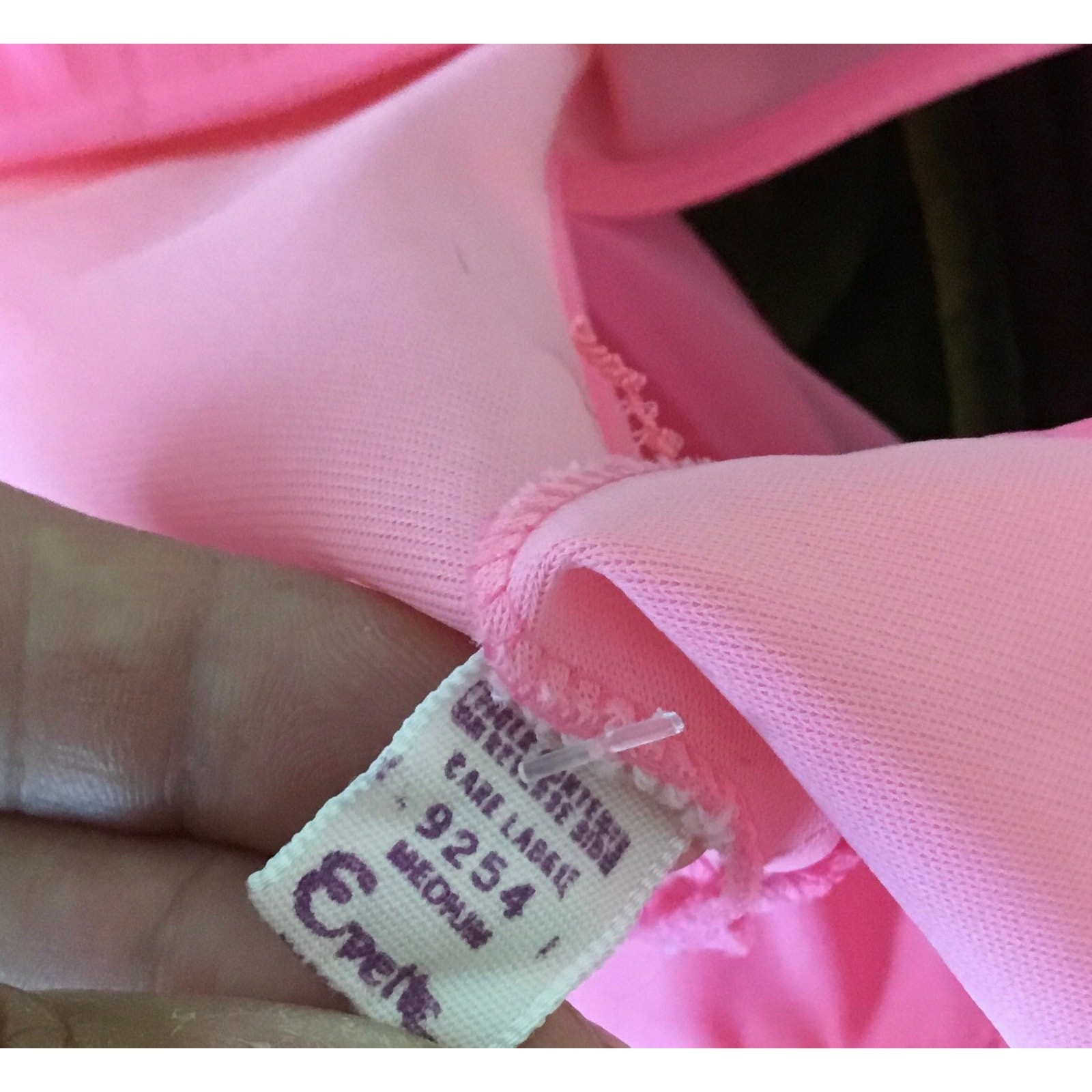 Evette 1960s Pink Nylon Nightgown Sheer Layer Ruffled V Neck Sleepwear Barbie