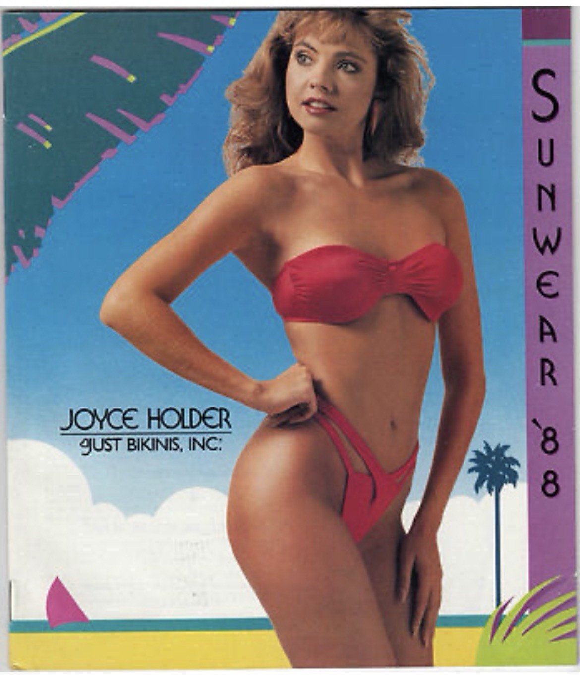 Vintage 80s 1980s Joyce Holder Bikini Swimsuit Bathing Suit Red Medium C Glossy