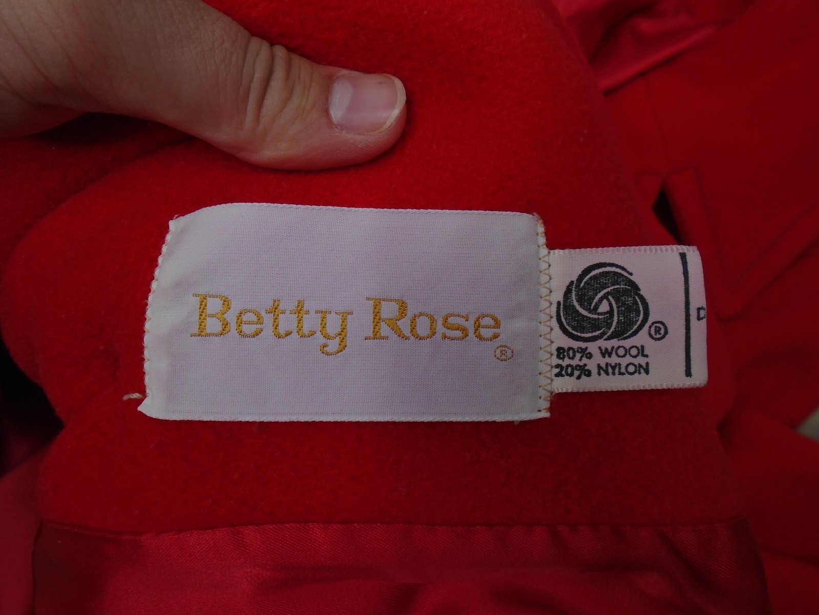 Vintage 80s Betty Rose Red Wool Peacoat Size Small Golden Buttons Double
