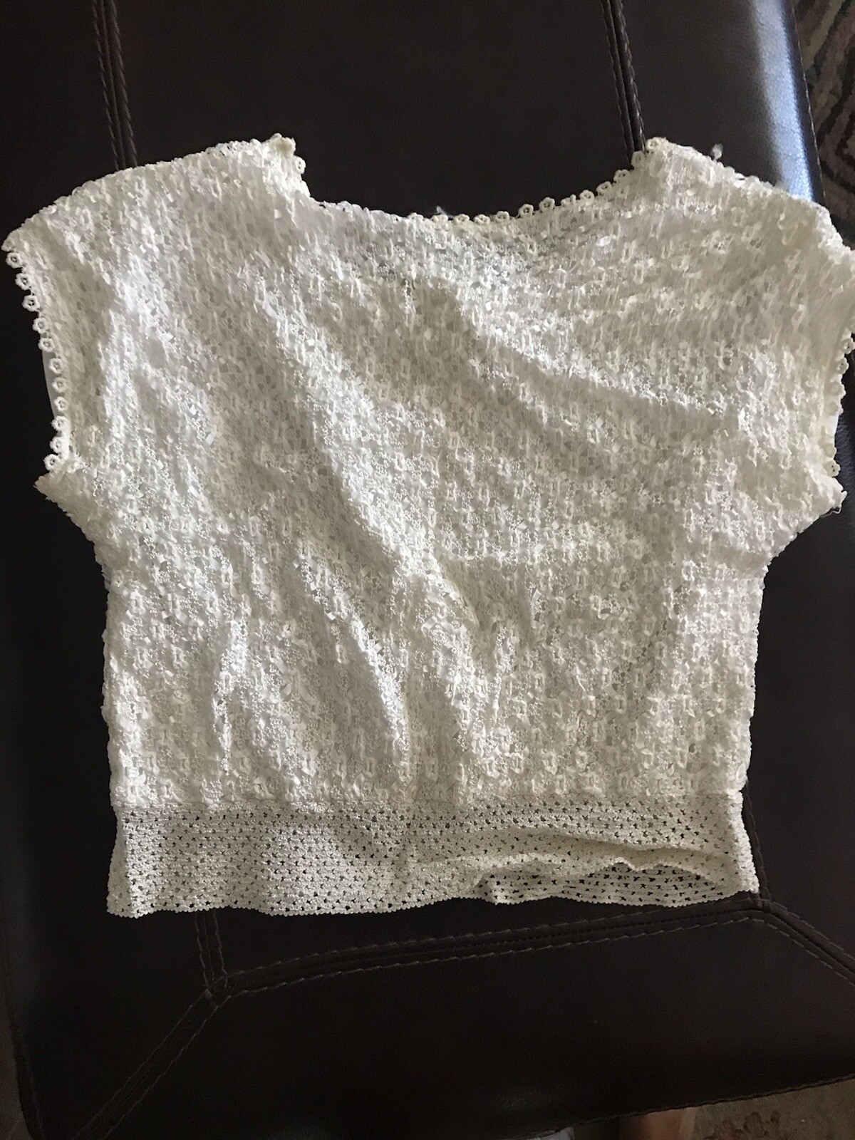 vtg 60s Alice Stuart cream knitted blouse