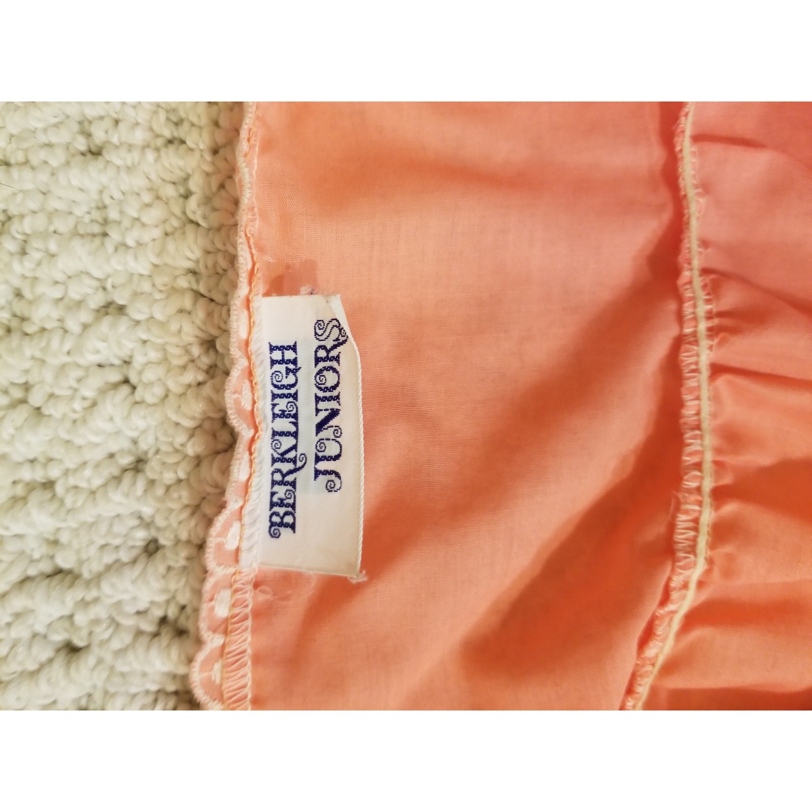70’s Vintage Peach and White Maxi Embroidered Sundress