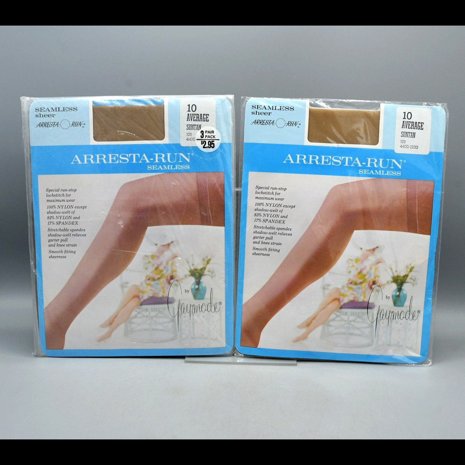 Vintage Gaymode Seamless Garter Stockings Lot of 4 Pairs Suntan 10 Average NEW