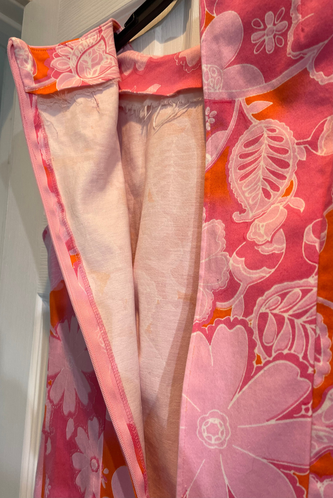 Vintage Hawaiian print Maxi Dress Size S Cotton/polyester stretchy