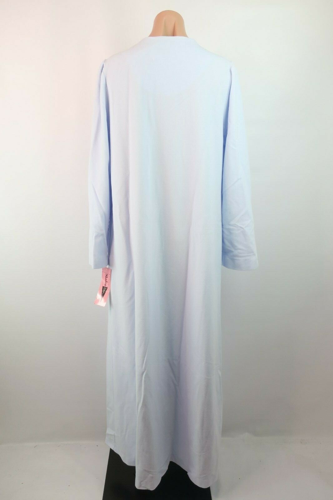 Vtg Periwinkle SHADOWLINE Zip Hostess Peignoir Lounging ROBE Fleece Floral NWT M