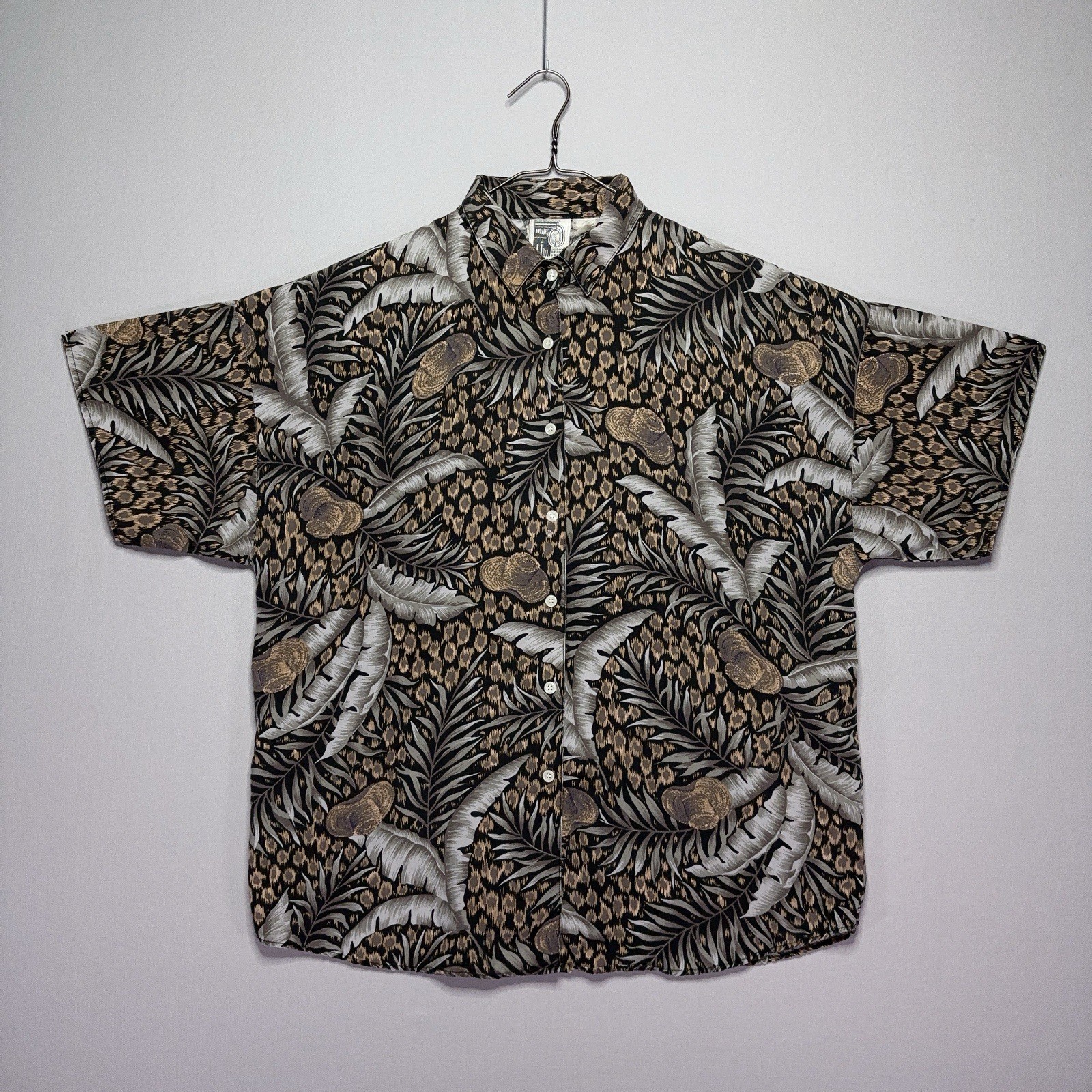 VTG 80s / 90s Tarazzia Design Group Button Down Shirt – Tropical – LARGE / XL