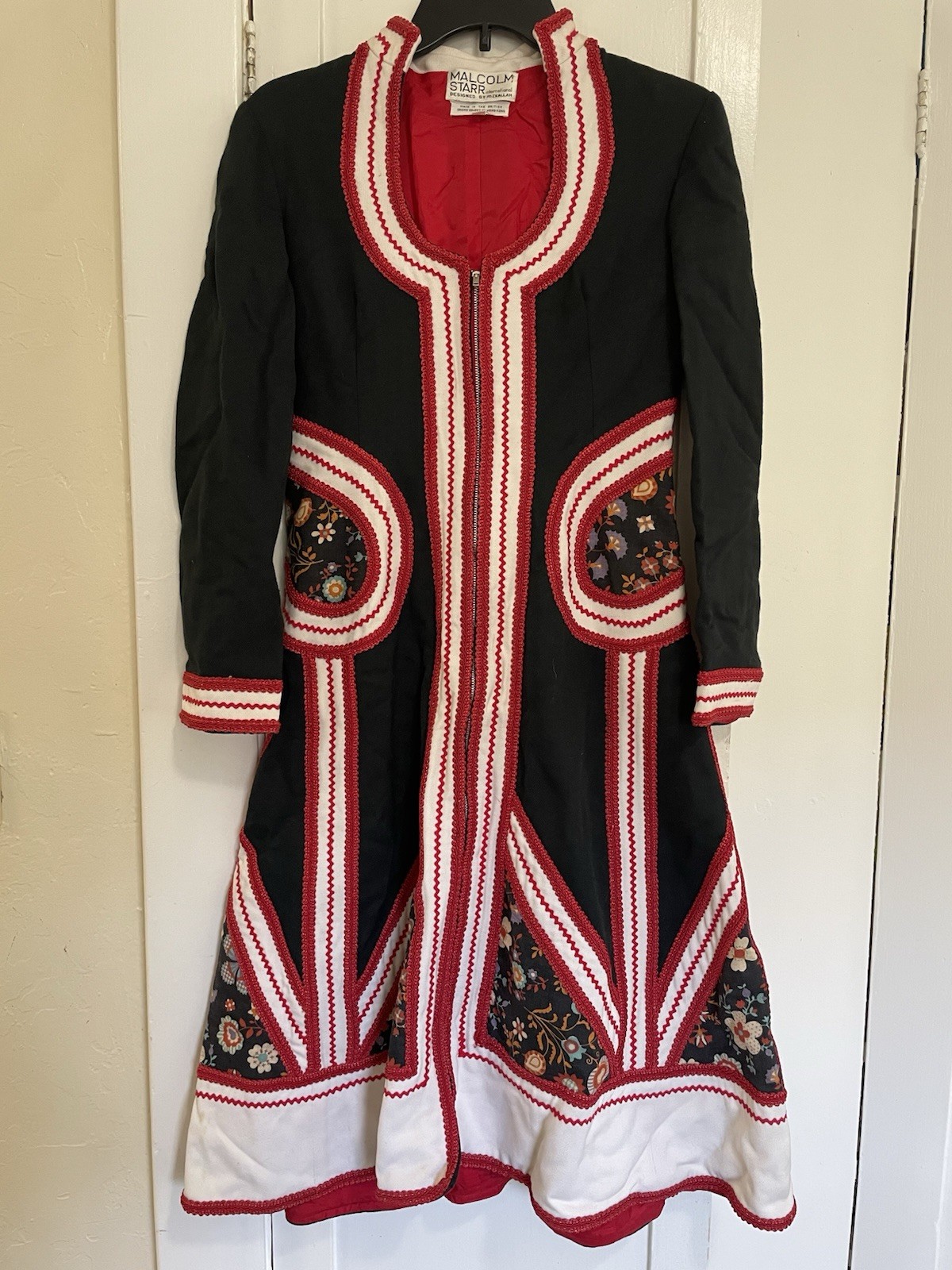 Vintage Malcom Starr Rizkallah Flared Patchwork Dress or Coat Size 8