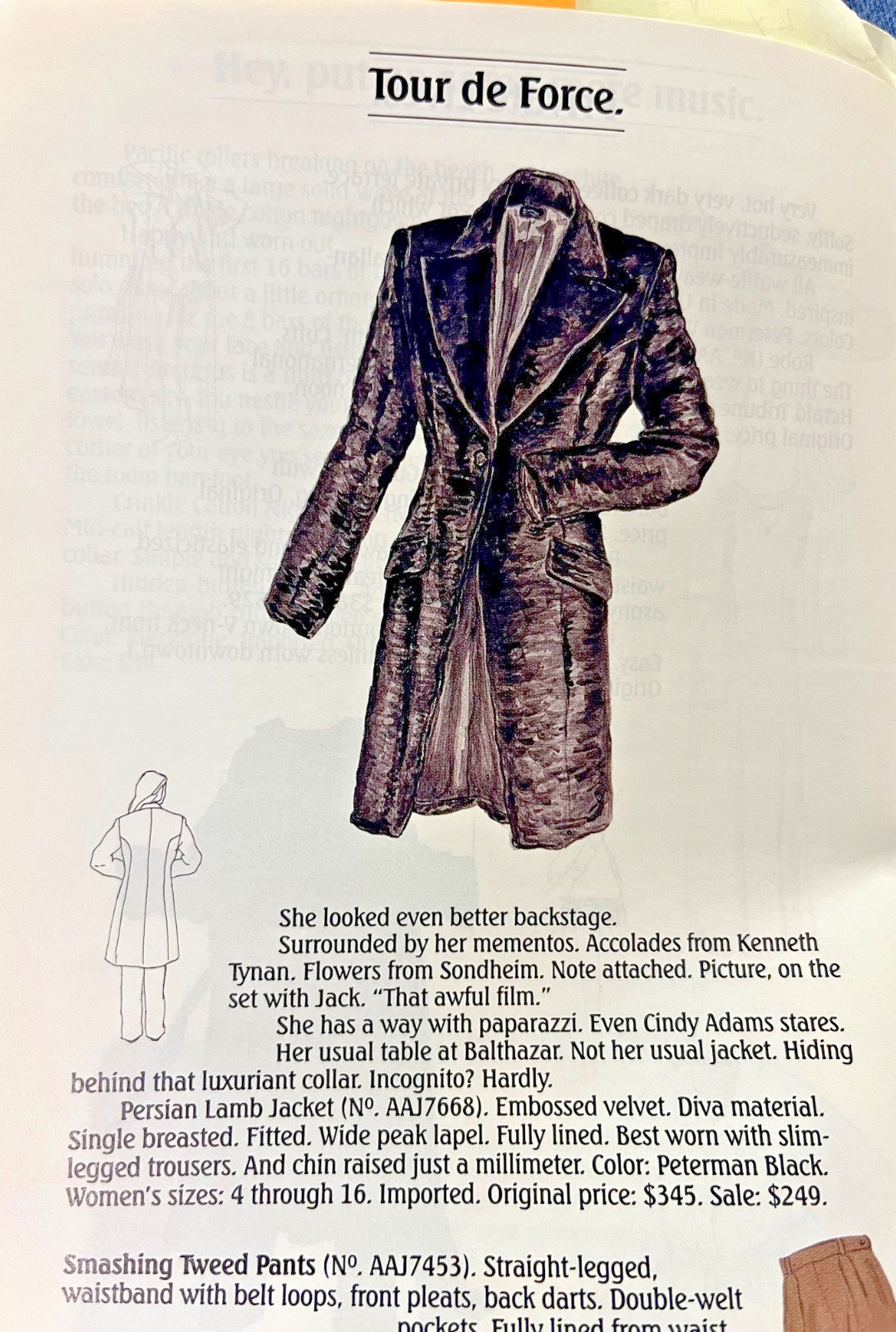 Vintage J Peterman Tour de Force Persian Lamb Velvet Jacket Size 12 Bust 40