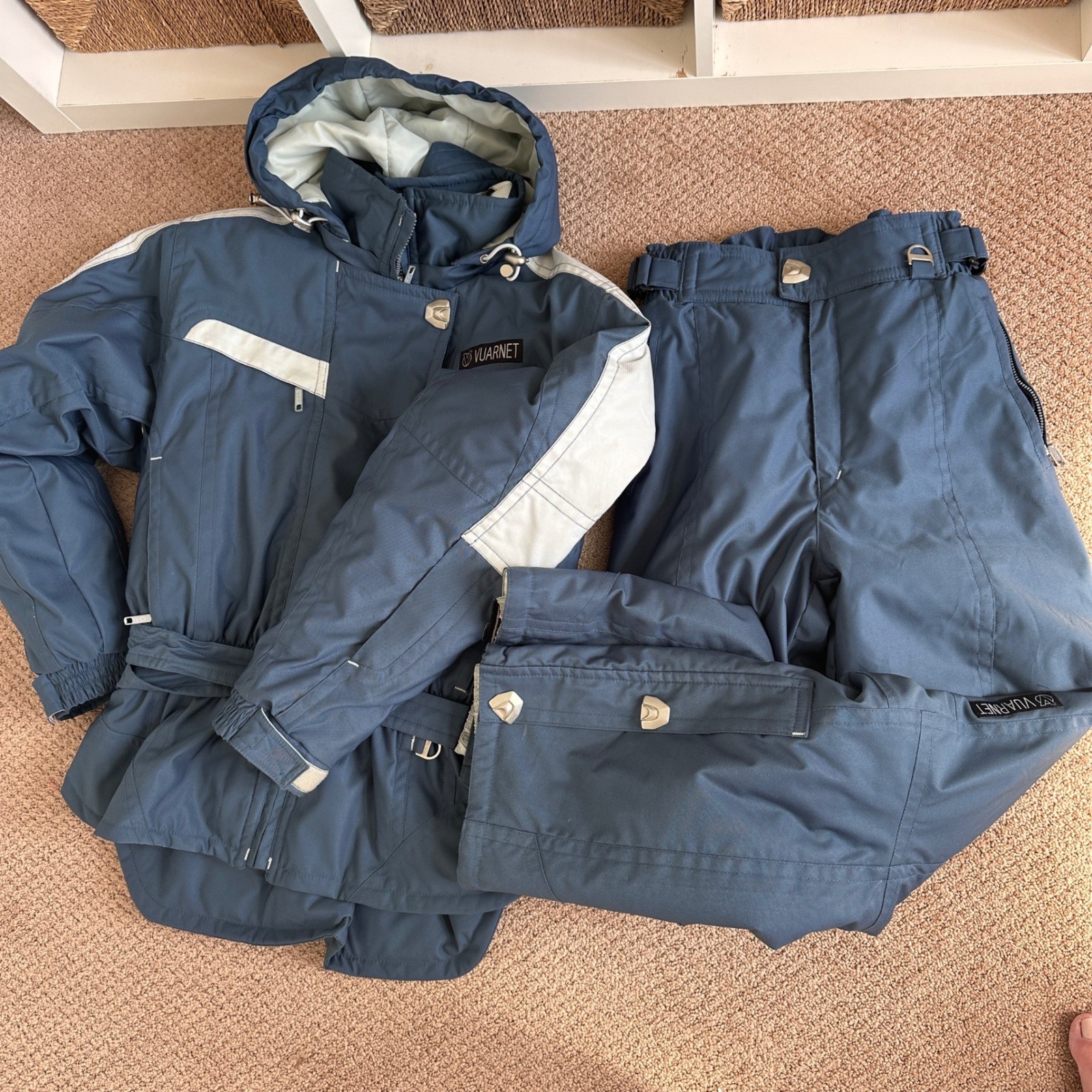 Vtg Vuarnet Ski Suit Womens 10 2pc Jacket Pants Retro 90sInsulated Hooded