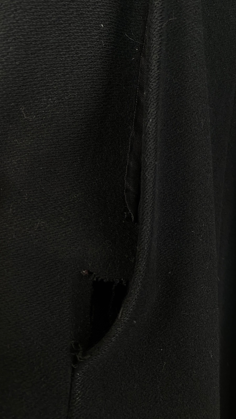 Vintage 1990s black cashmere trench coat long wool pea military maxi full M