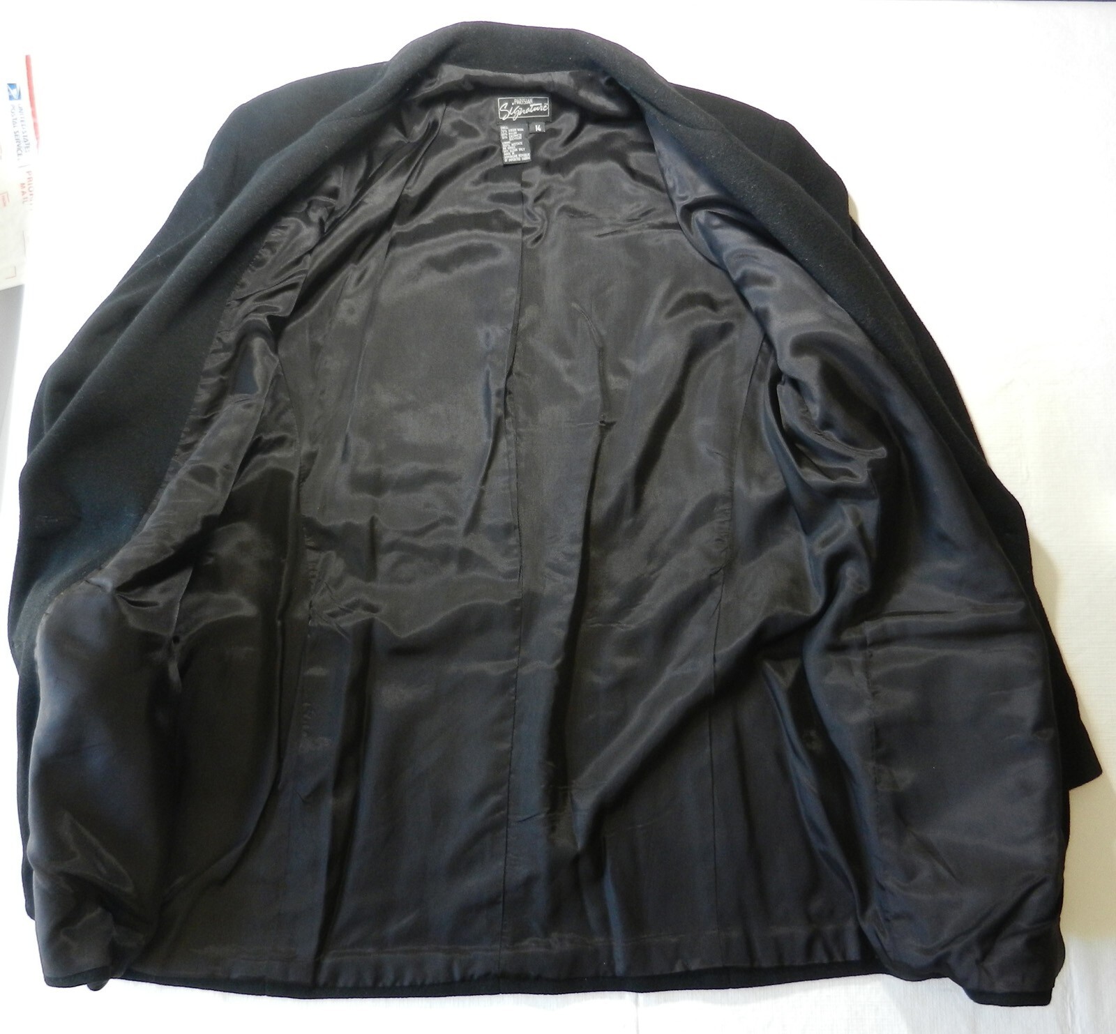 Vintage Parisian Signature Wool/Cashmere Black Blazer Size 14