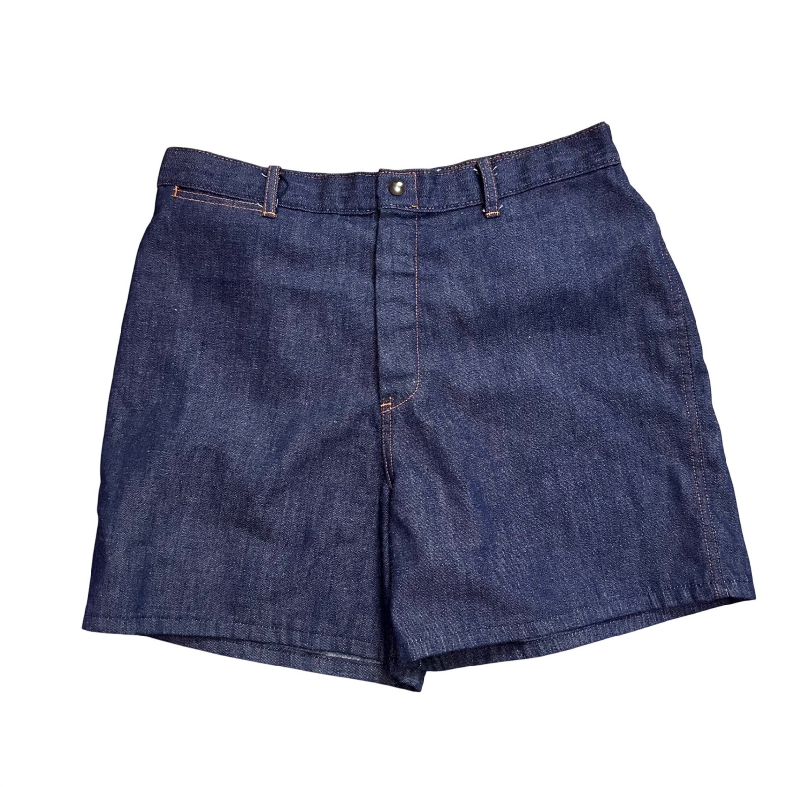 Vintage Sears Dark Wash Denim Shorts High Waisted Blue Size M Womens 70s