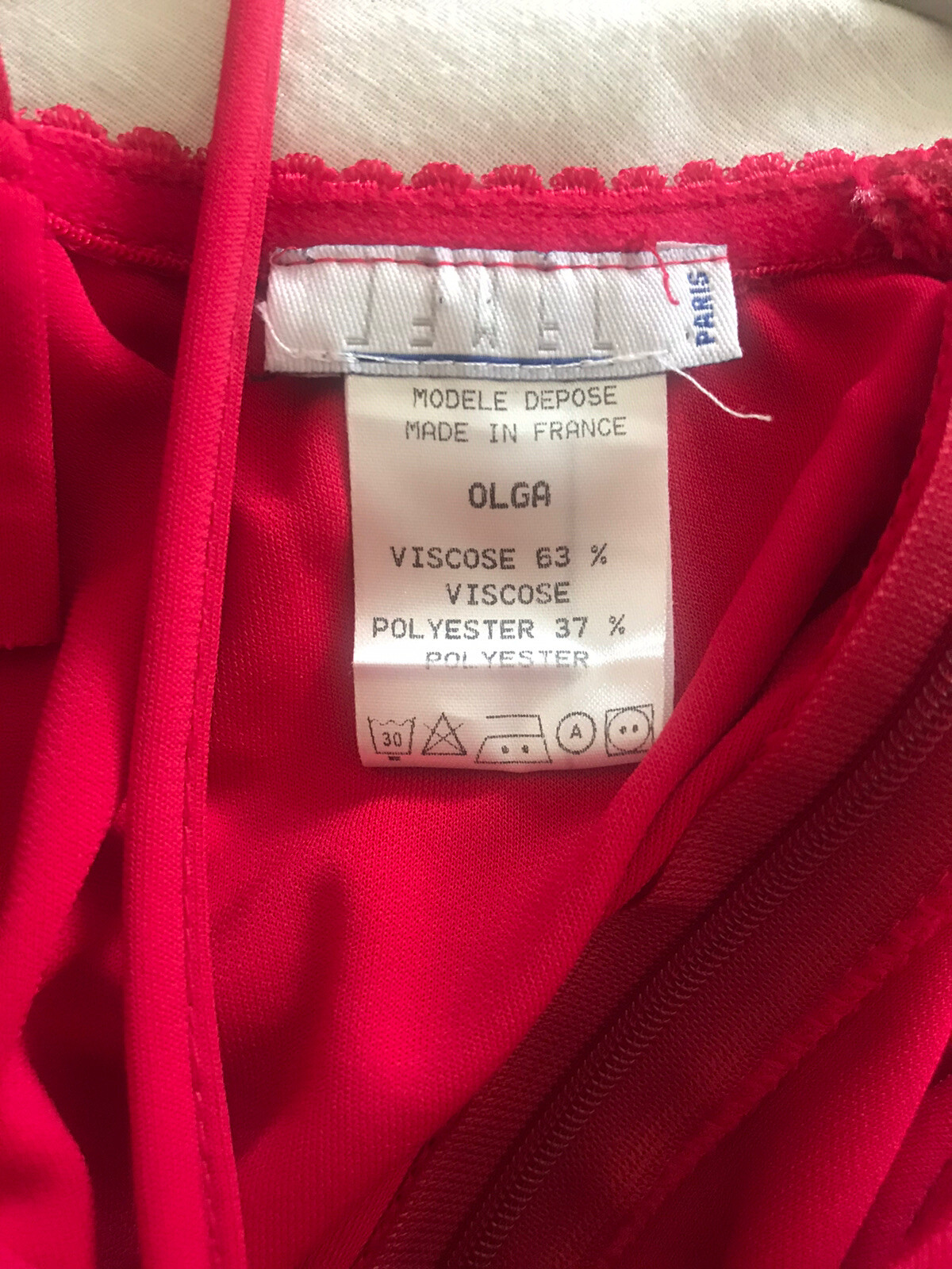 JEWEL RED EVENING COCKTAIL STRAPPY DRESS PANT SUIT/WRAP SCARF MADE IN PARIS