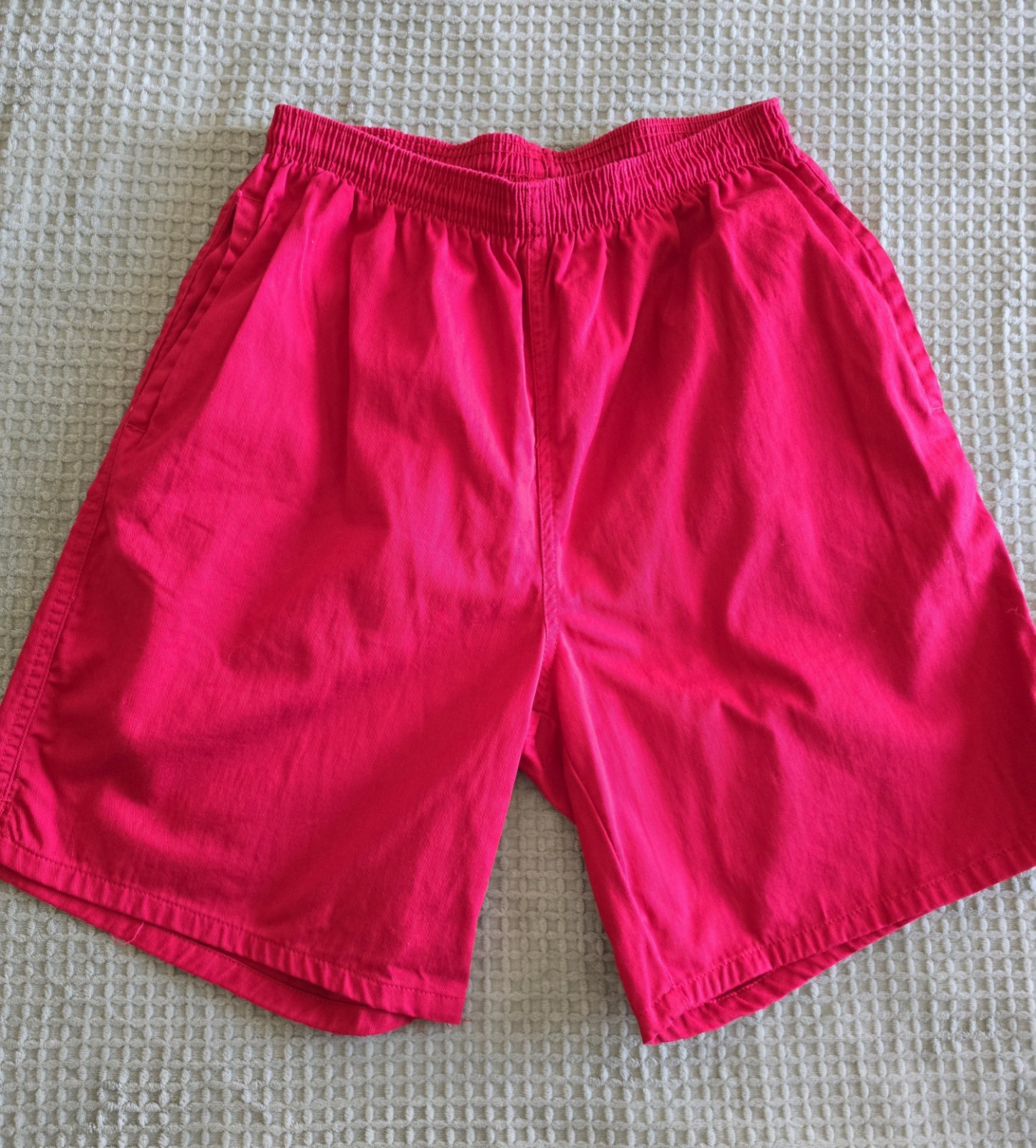 Vintage 90s St. John’s Bay Red Cotton Drawstring Shorts Womens Small Medium