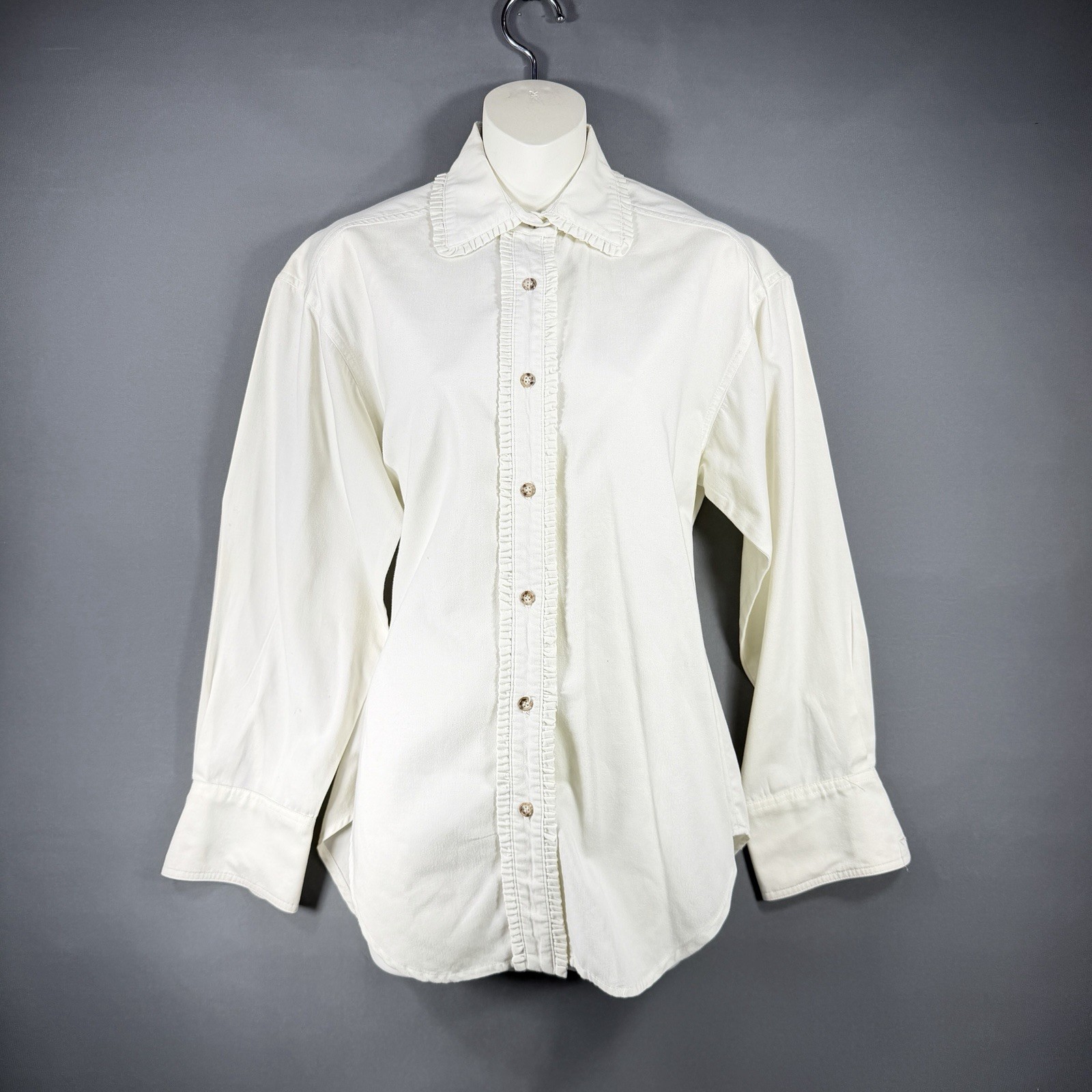 Vtg Breeches Ruffle Collar Blouse Top Womens 2 Prairie Cottagecore Romantic USA