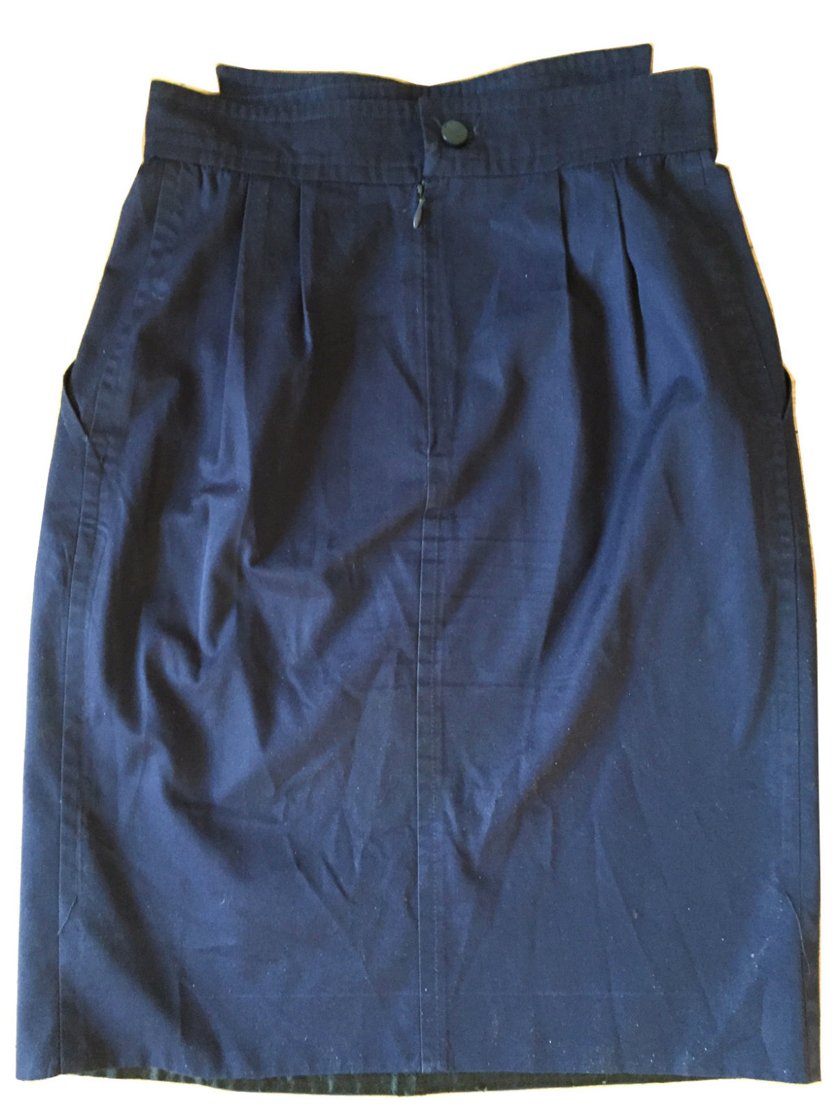 COURREGES Skirt Jacket Suit 2-Piece Size S/6 Navy Cotton Blend Vintage