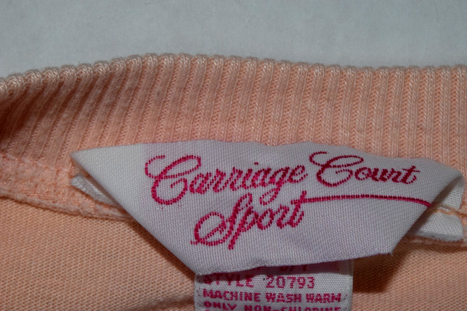 Vintage Womens Shirt Carriage Court Sport Size M 80s Peach 3 Button Top