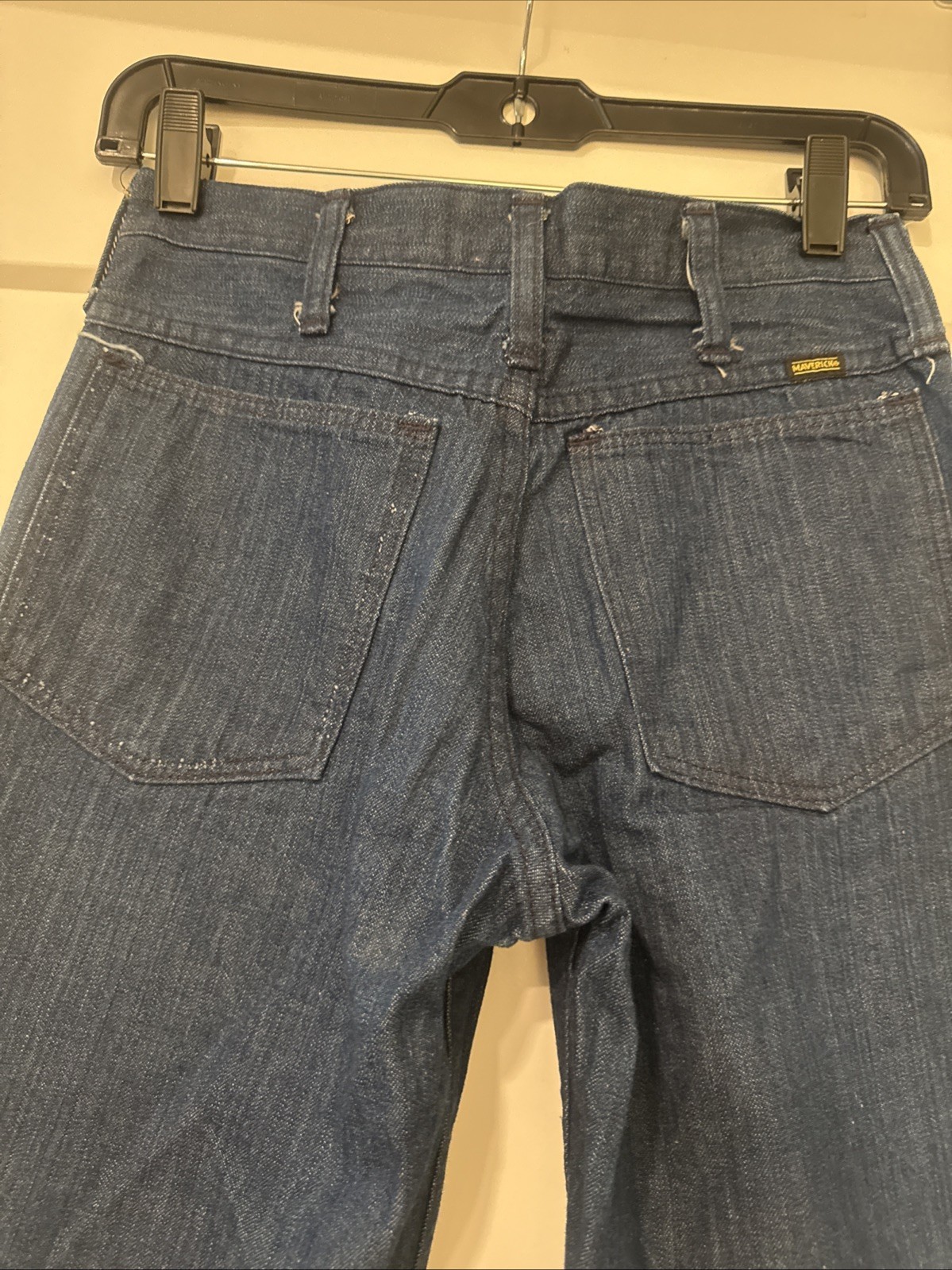 Vintage Maverick Dark Blue Women’s Flare Leg Jeans Hippie Style Size 28 X 30