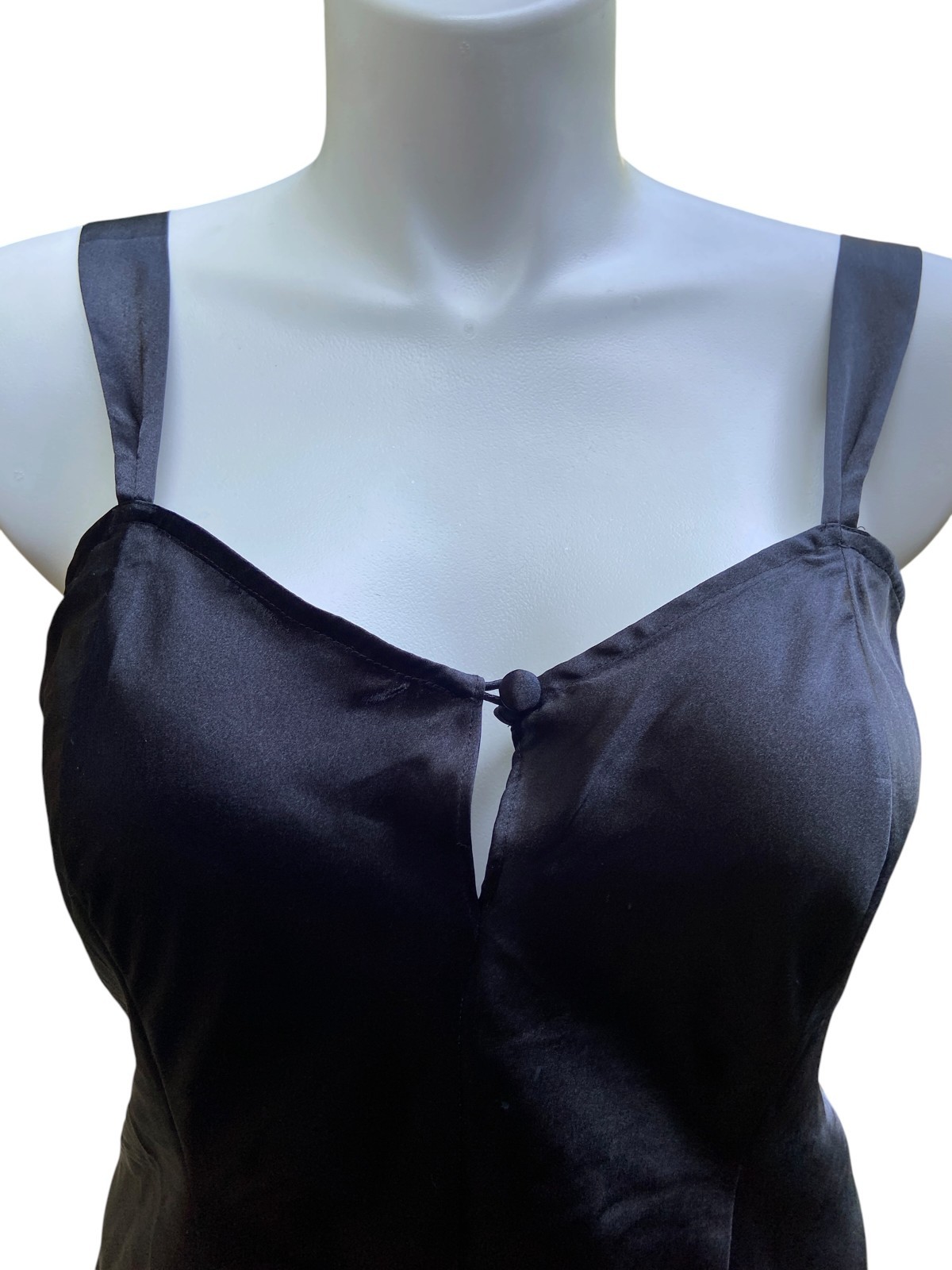 Vintage Lingerie Teddy Romper Step In Vanity Fair Playsuit Glossy Black XL Tags