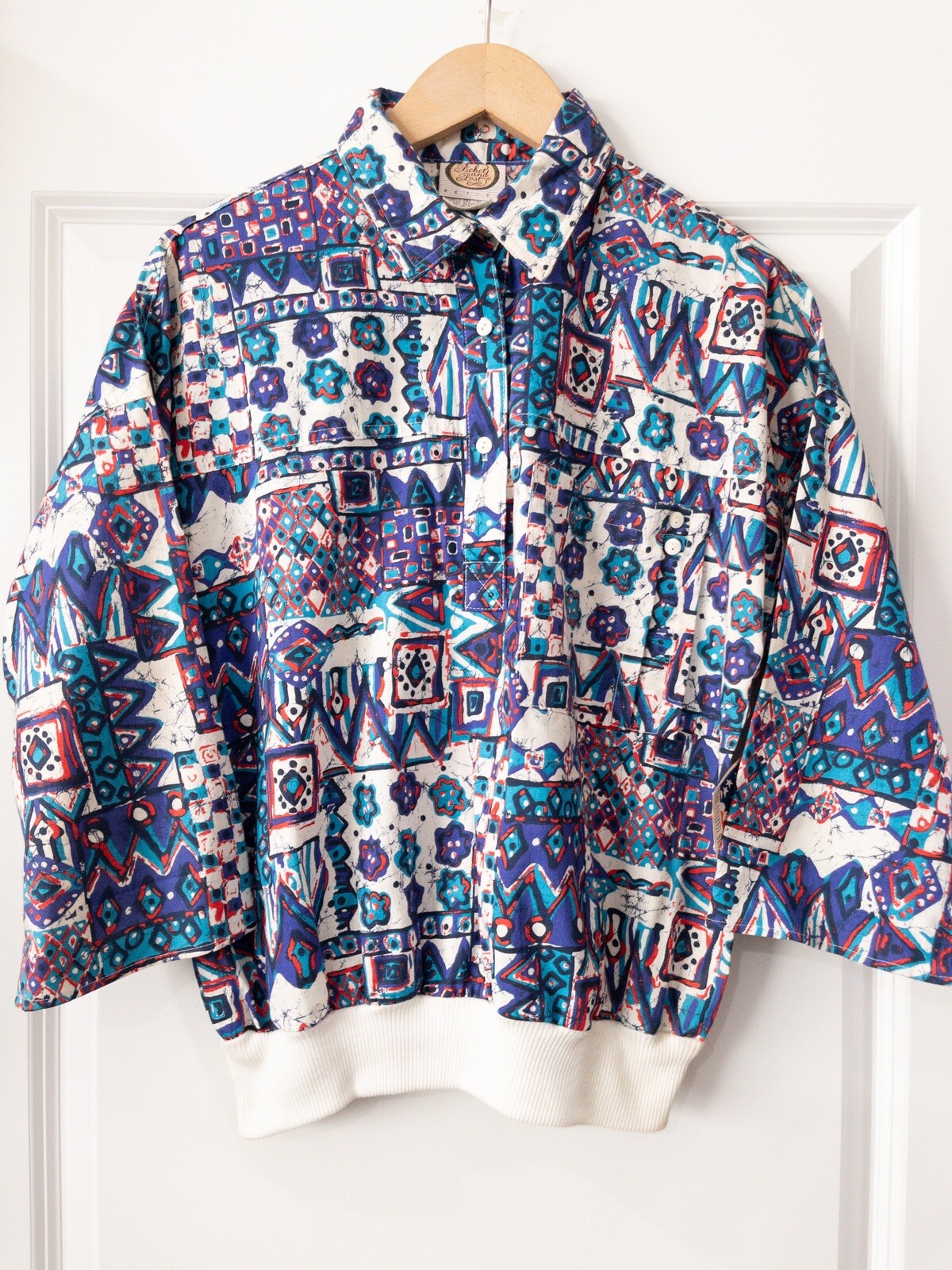 NWOT Vintage 80s Picket & Post Petites Womens 3/4 Sleeve Pullover Shirt Size Med