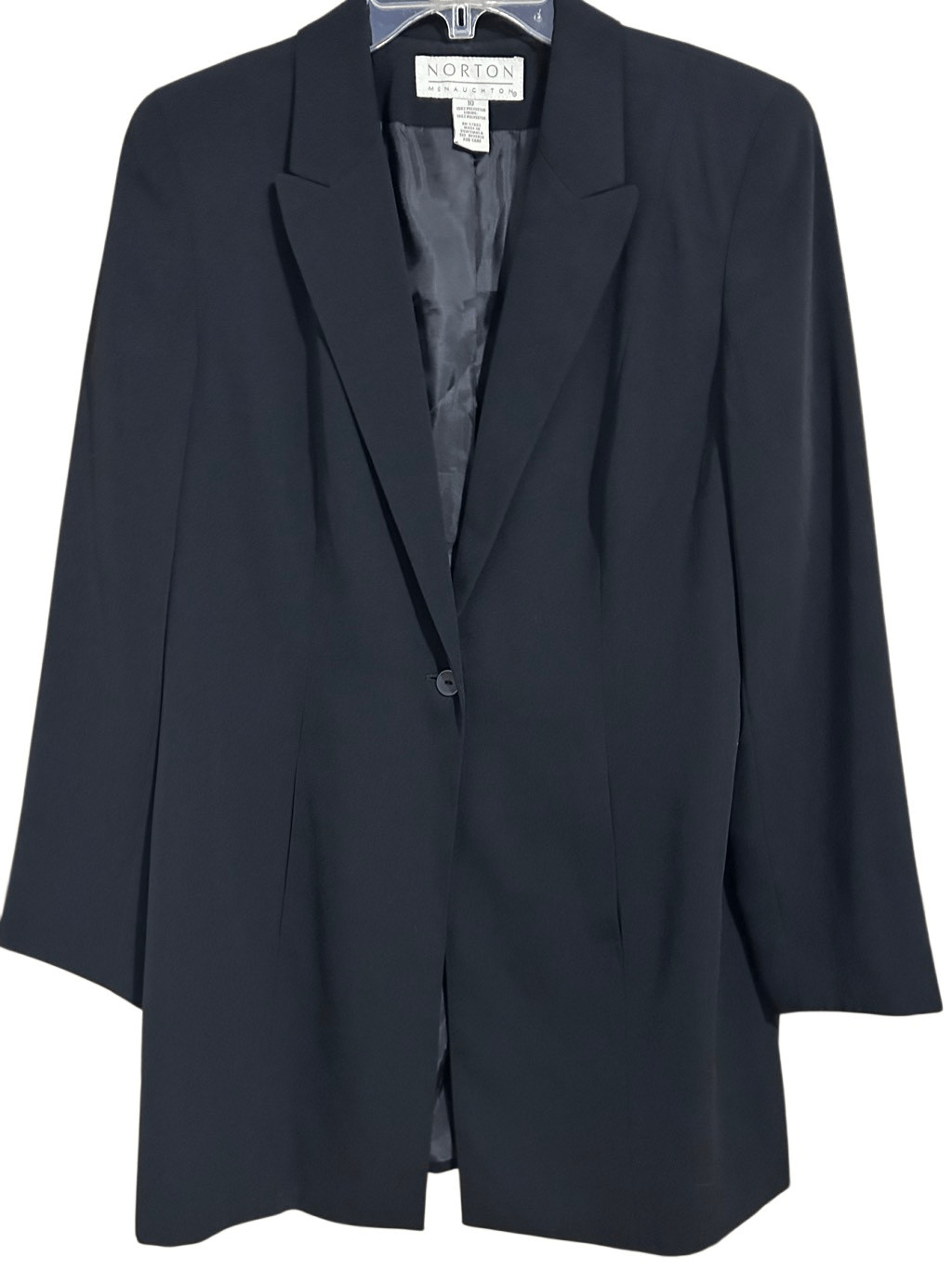 Norton McNaughton Classic Timeless Black One Button Blazer Jacket Women’s Size 1